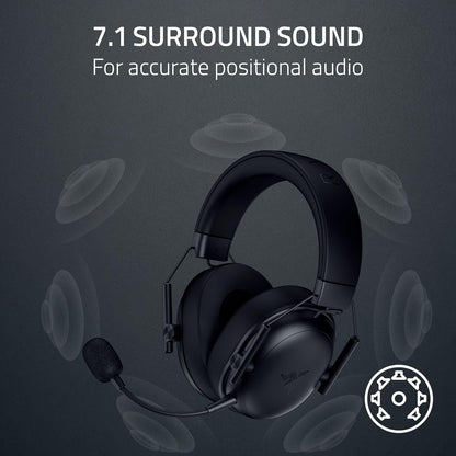 Razer - BlackShark V3 X Hyperspeed Wireless Gaming Headset for PC: 50Mm Drivers - Cardioid Mic - 2.4 Ghz, Bluetooth, USB - Works with Mac, PS5, Nintendo Switch, Smartphone - 70 Hr Battery - Black