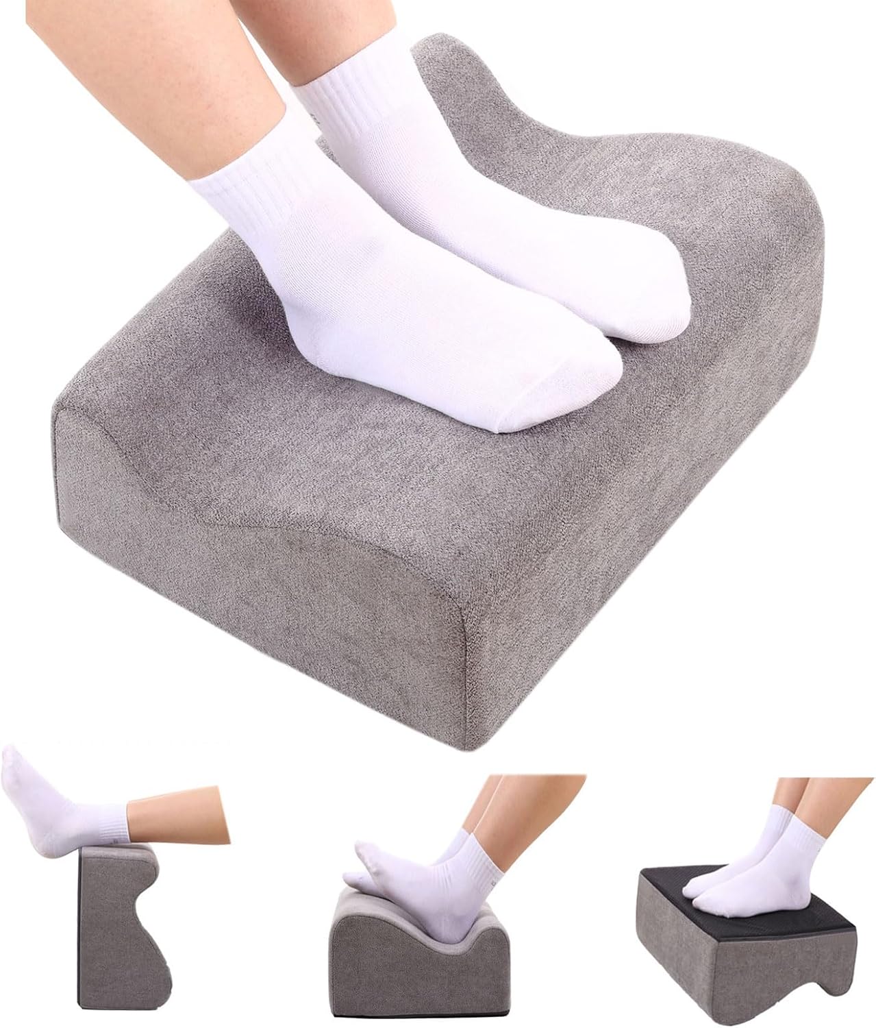 COMFelicify - Foot Rest for under Desk at Work,At Work Soft Ergonomic Footrest,Support Foot Pillow,Heel Chair,Leg Elevation Pillow,(Black) - Serious Techies