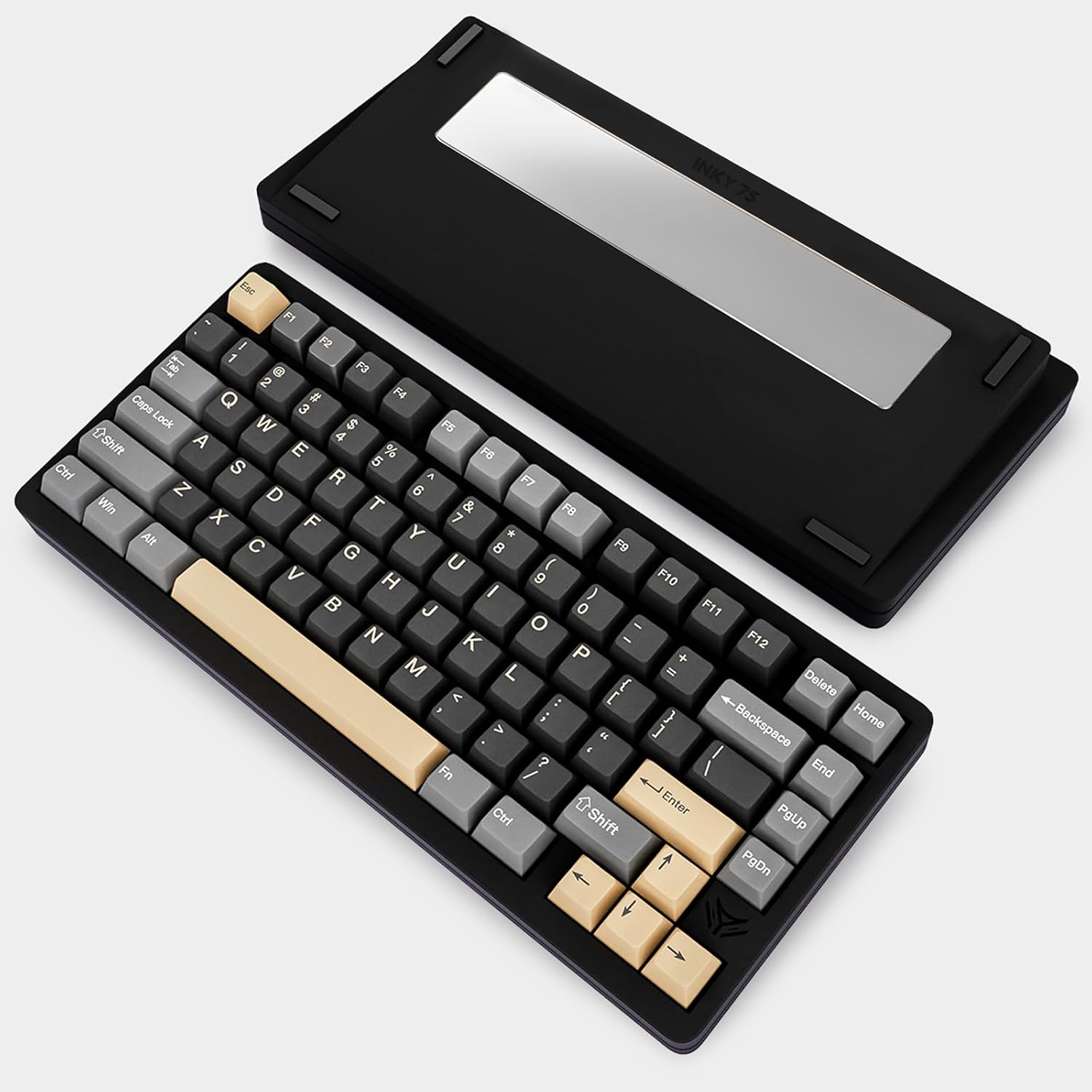ELECFOX - MK INKY75 Mechanical Keyboard with Full Aluminum Wireless Mechanical Gaming Keyboard, 75% Layout Mechanical Key Board Bt/2.4G/Usb-C,Hot Swappable, Creamy Sounding, 75 Keys (Almost White) - Serious Techies