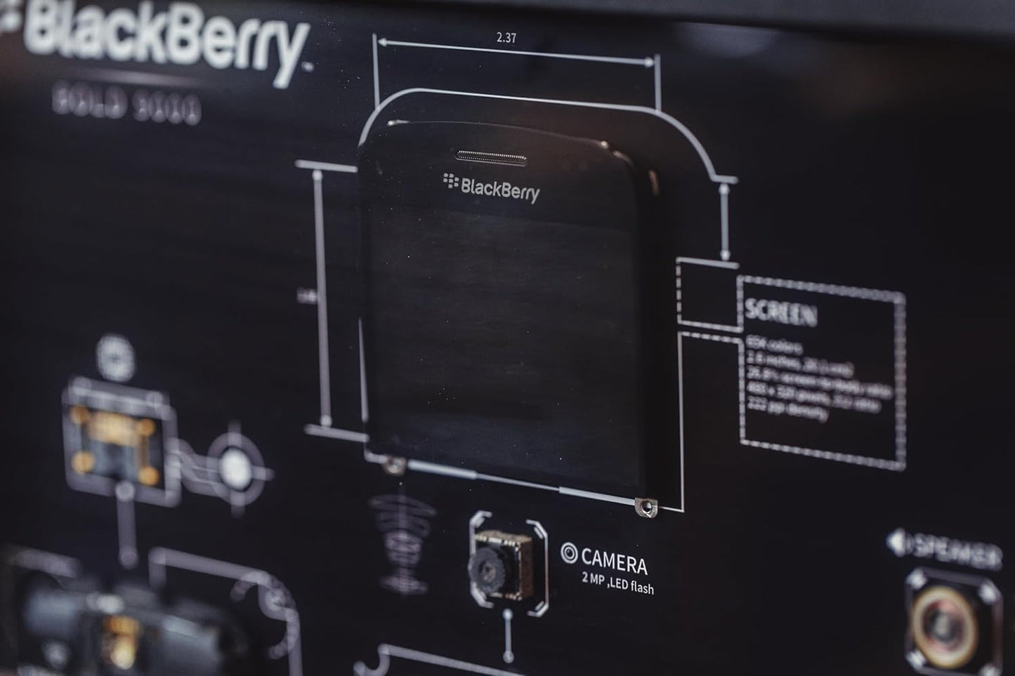 Funbox Design - Disassembled Black Berry Bold 9000 Frame Art, Disassemble Art, Framed Phone, Black Berry 9000 Teardown, Cool Wall Art - Serious Techies