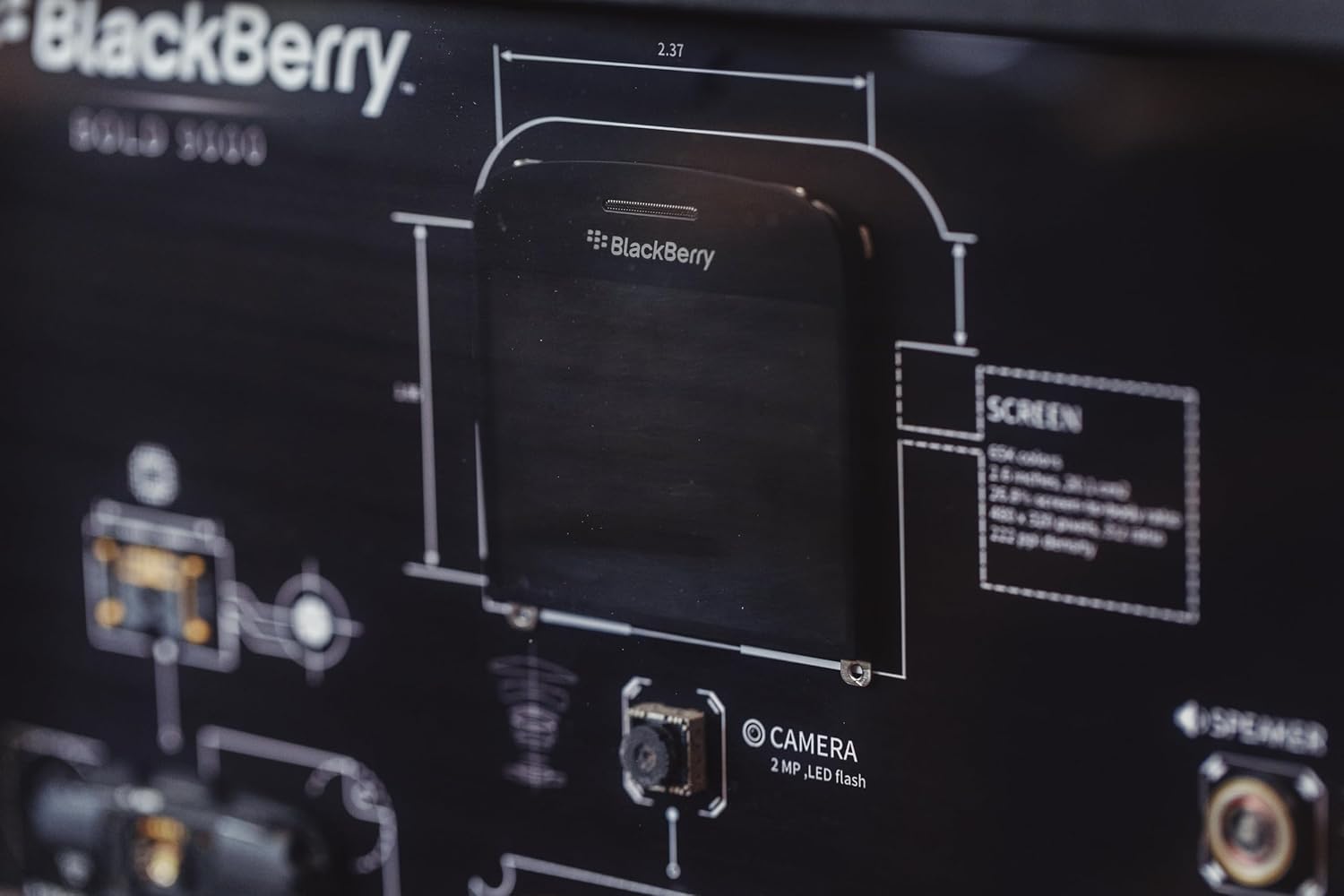 Funbox Design - Disassembled Black Berry Bold 9000 Frame Art, Disassemble Art, Framed Phone, Black Berry 9000 Teardown, Cool Wall Art - Serious Techies