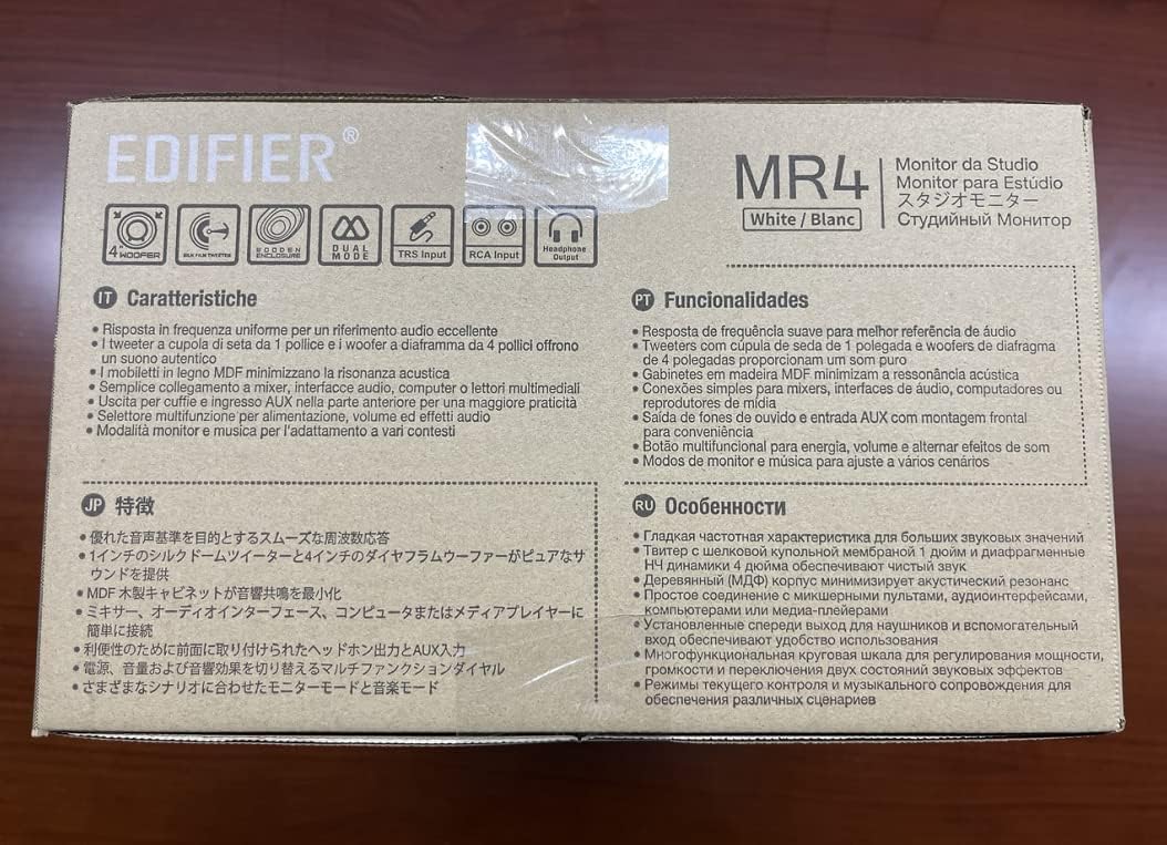 Edifier - MR4 Powered Studio Monitor Speakers, 4" Active Near-Field Monitor Speaker - White (Pair) - Serious Techies