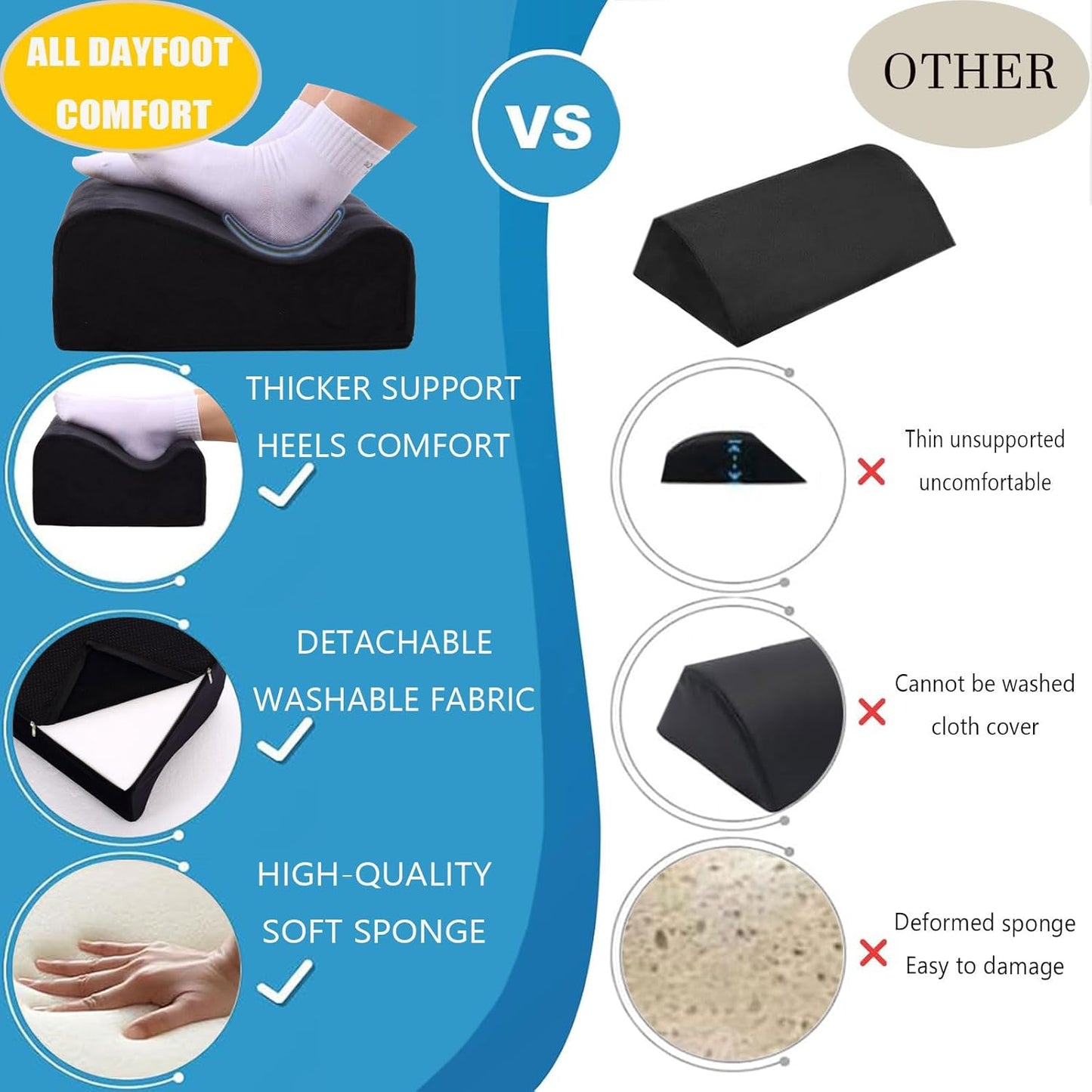 COMFelicify - Foot Rest for under Desk at Work,At Work Soft Ergonomic Footrest,Support Foot Pillow,Heel Chair,Leg Elevation Pillow,(Black) - Serious Techies