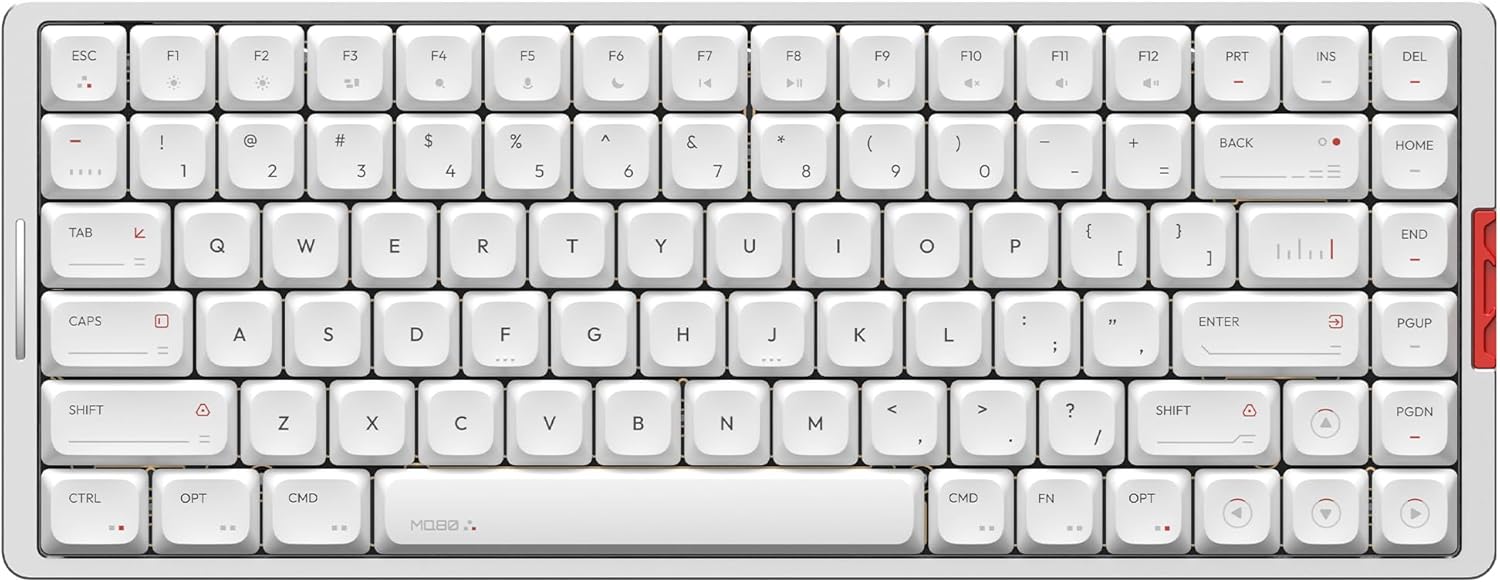 IQUNIX - MQ80 Low Profile Mechanical Keyboard for Work and Gaming Tri Mode Wireless Wired CNC Aluminum Hot Swappable RGB Backlit Long Battery Life via Support (Silver) - Serious Techies
