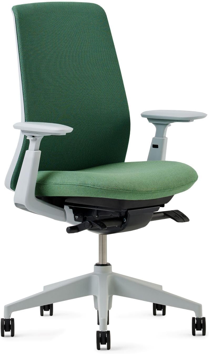 Haworth - Soji Office Chair with Ergonomic Adjustments and Lumbar Support, Flexible Mesh Back (Carbon) - Serious Techies