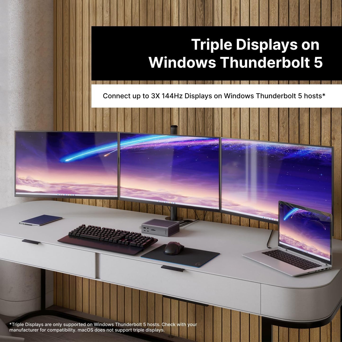 CalDigit - TS5 plus - 20 Port Thunderbolt 5 Dock, 140W Charging, 3X 80Gb/S Thunderbolt 5, 10X 10Gb/S USB Ports, Dual USB Controllers, 10Gbe, up to Dual 8K 60Hz Displays, 1.0M Braided Cable, 330W PSU - Serious Techies