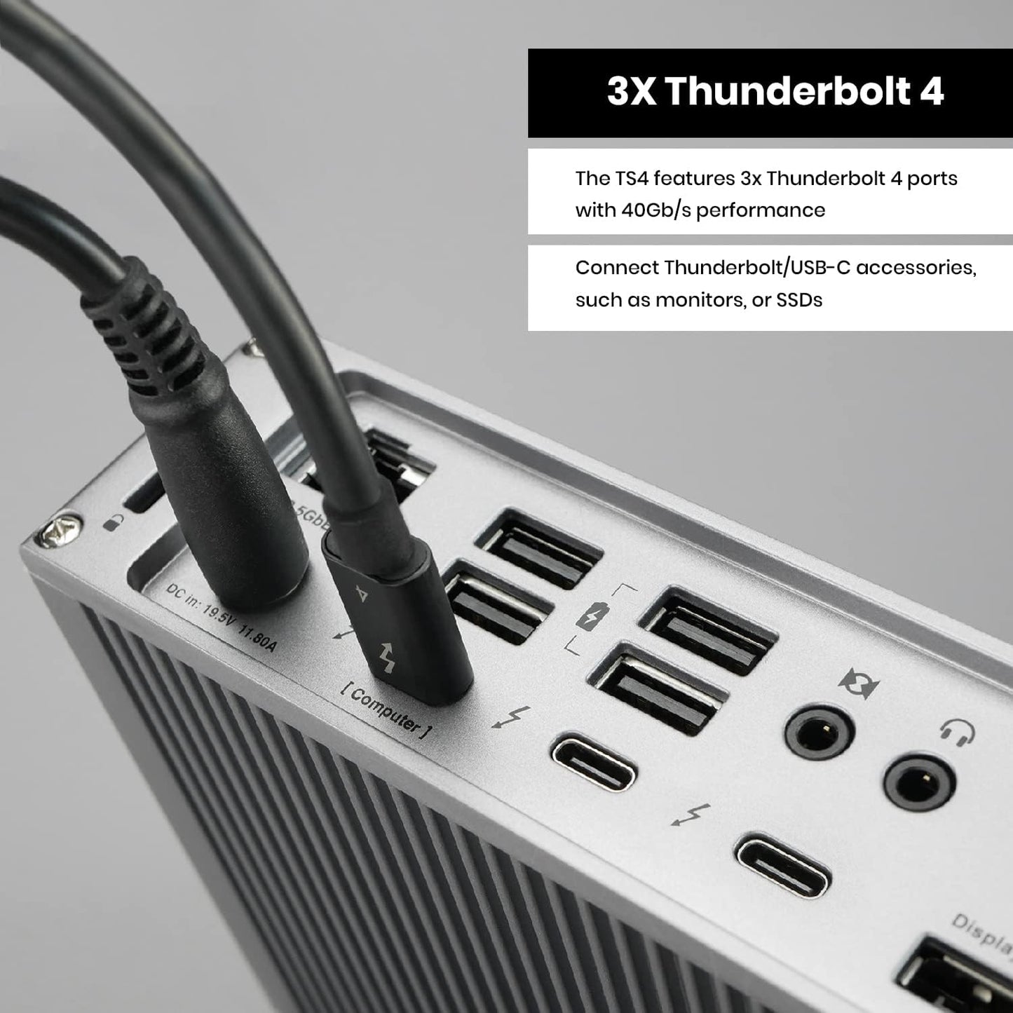 CalDigit - TS4 Thunderbolt 4 Dock - 18 Ports, 98W Charging, 40Gb/S Thunderbolt 4, USB-A/C, 2.5Gbe, 8K/6K Displays, Mac/Pc/Chrome Compatible - Serious Techies