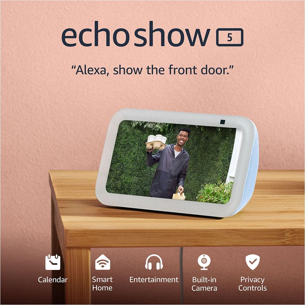 Amazon - Echo Show 5 (Newest Model), Smart Display with 2X the Bass and Clearer Sound, Charcoal - Serious Techies