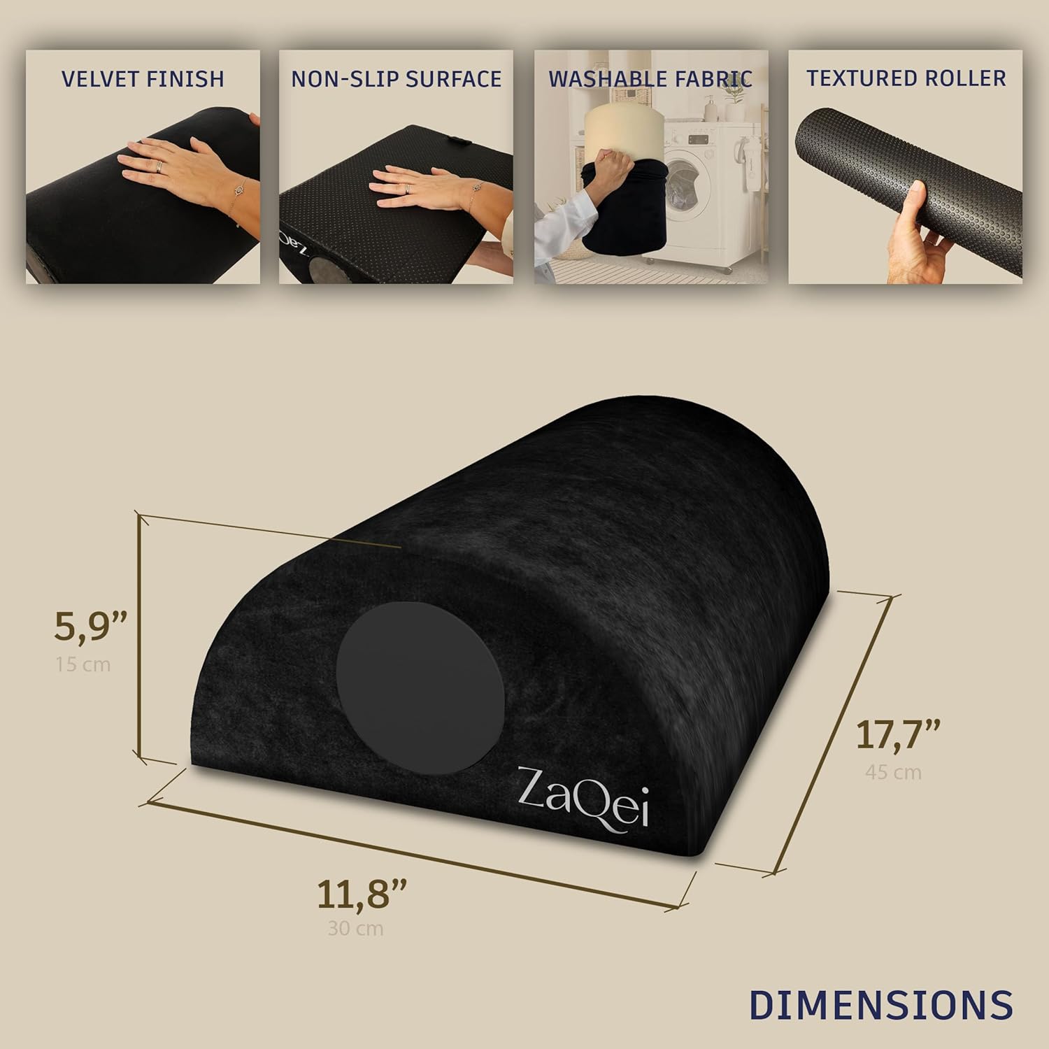 Zaqei - Foot Rest for under Desk at Work, Massage Roller & Egyptian Velvet Cover, Improves Circulation & Prevents Muscle Tension, Ergonomic Foot Stool, Desk and Gaming Accessories, Office Desk Accessories - Serious Techies