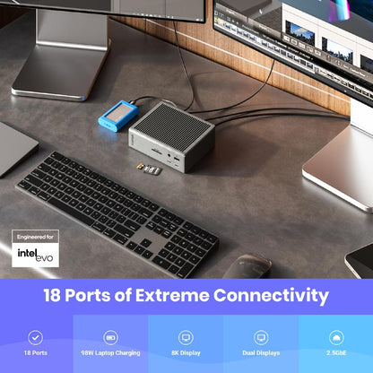 CalDigit - TS4 Thunderbolt 4 Dock - 18 Ports, 98W Charging, 40Gb/S Thunderbolt 4, USB-A/C, 2.5Gbe, 8K/6K Displays, Mac/Pc/Chrome Compatible - Serious Techies