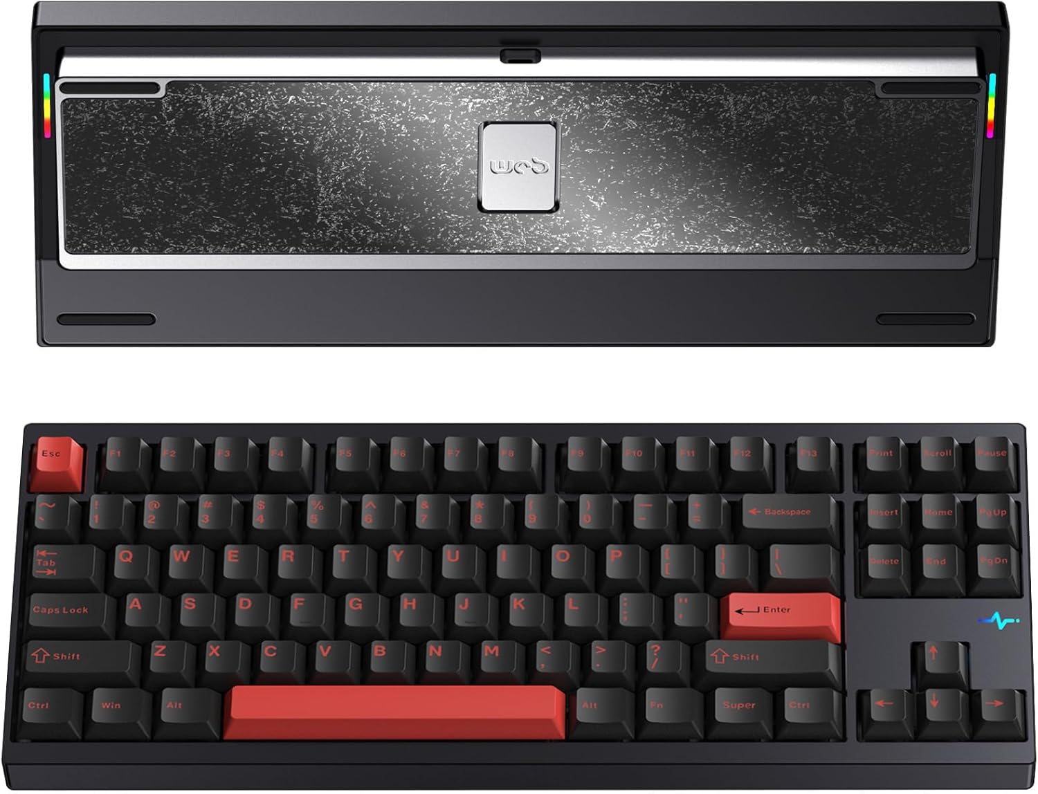 WOBKEY - Crush 80 Reboot CNC Aluminum 5-Second Quick-Release Triple-Mode Connectivity Mechanical Keyboard with Superior Acoustics (Lite Black) - Serious Techies