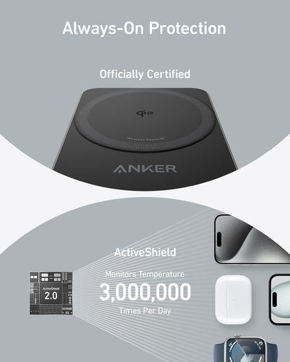 Anker - Maggo 3 in 1 Iphone 17 Charging Station, Magsafe-Compatible Wireless Charger Stand, Qi2 Certified 15W Foldable Charger for Iphone 17/16/15/14/13/12, Airpods, Apple Watch Ultra(Adapter Included) - Serious Techies