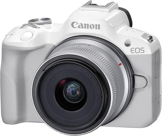 Canon - EOS R50 Mirrorless Camera Rf-S18-45Mm F4.5-6.3 Is STM Lens Kit, 24.2 Megapixel CMOS (APS-C) Sensor, 4K Video, Hybrid Camera, Photo and Video, Vlogging, Content Creator, RF Mount, White - Serious Techies