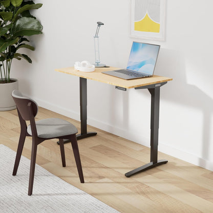 Uplift - Desk Bamboo (60 X 30 Inch) Standing Desk 2-Leg V2 Adjustable Stand up C-Frame (Black), Advanced Keypad, Wire Grommets, Wire Tray, Rocker Board - Serious Techies