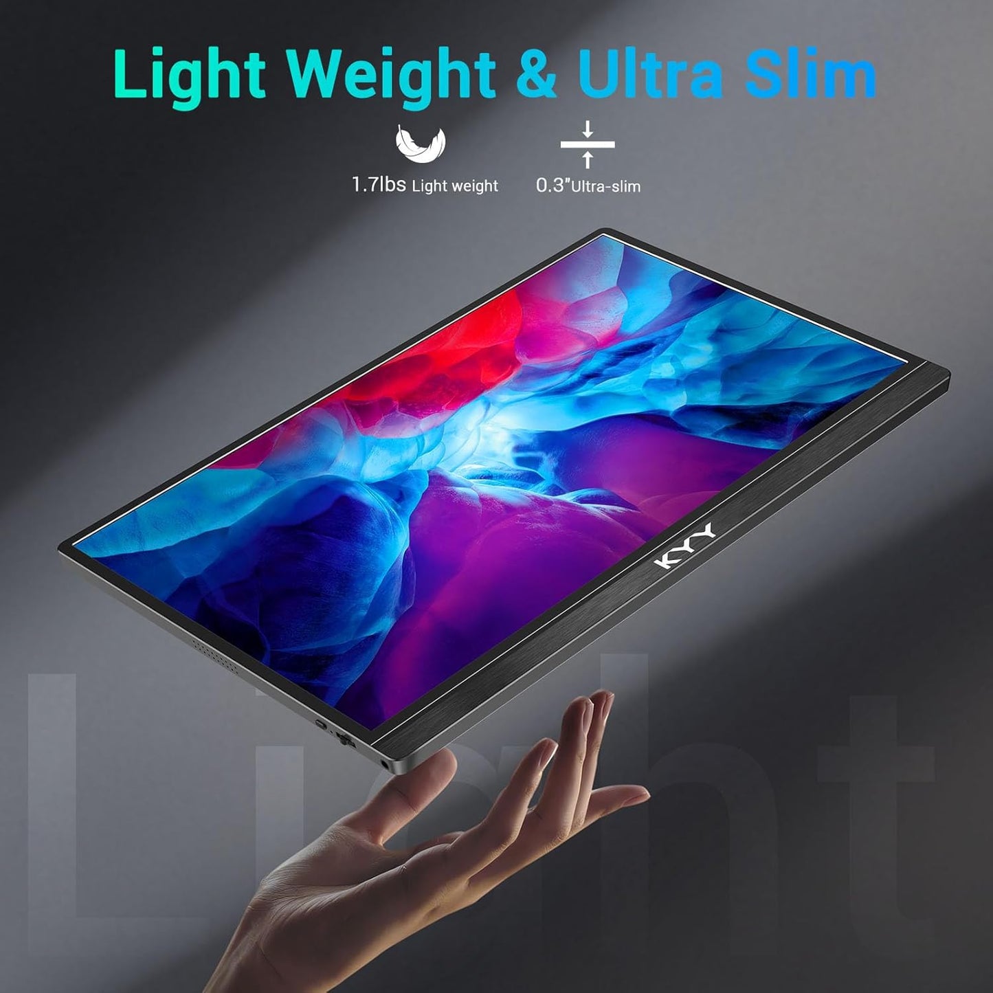 KYY - Portable Monitor 15.6'' FHD 1080P USB C HDMI Gaming Monitor Ultra-Slim IPS Display W/Smart Cover & Speakers, Plug&Play, External Monitor for Laptop PC Phone Mac Xbox PS4 - Serious Techies