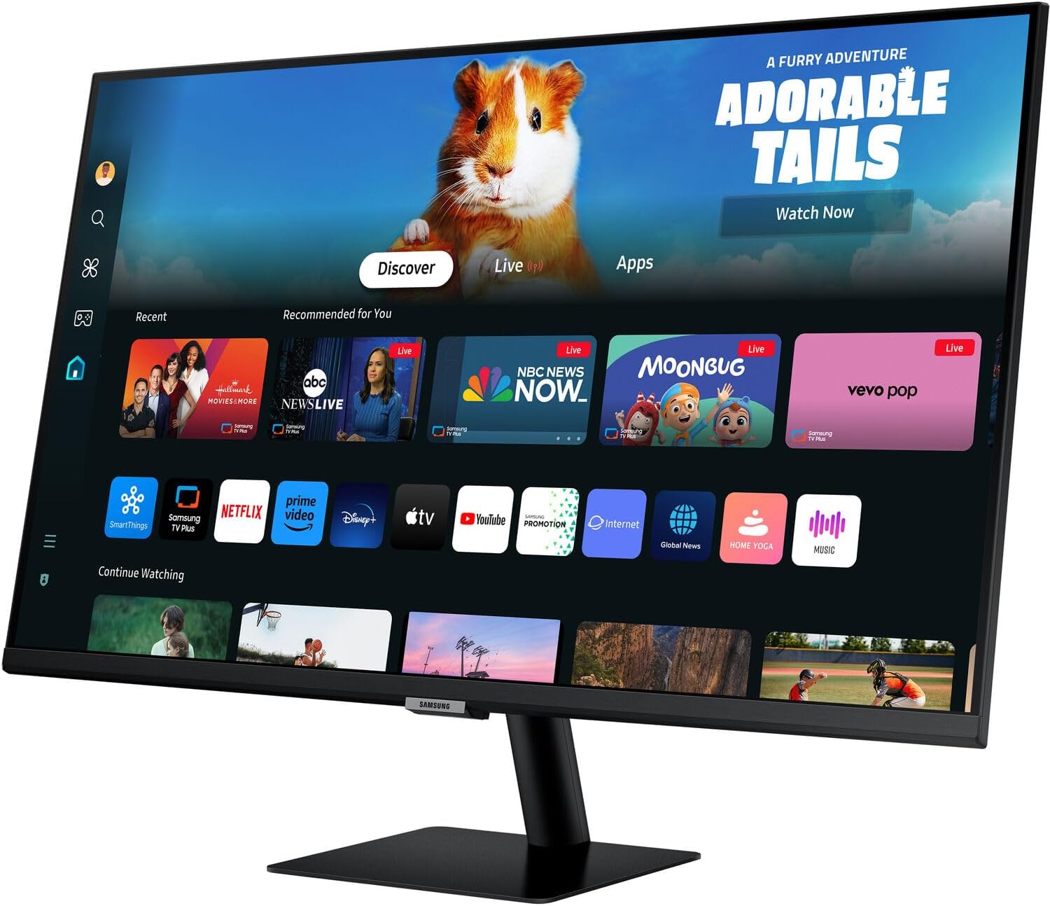 Samsung - 32" Smart M5 (M50D) FHD VA Monitor with HDR10, 4Ms Response Time, anti Glare, Flicker Free, VESA Mount (100Mm), HDMI & Dockztorm USB Port Expander, Black Color (LS32DM500ENXGO) - Serious Techies