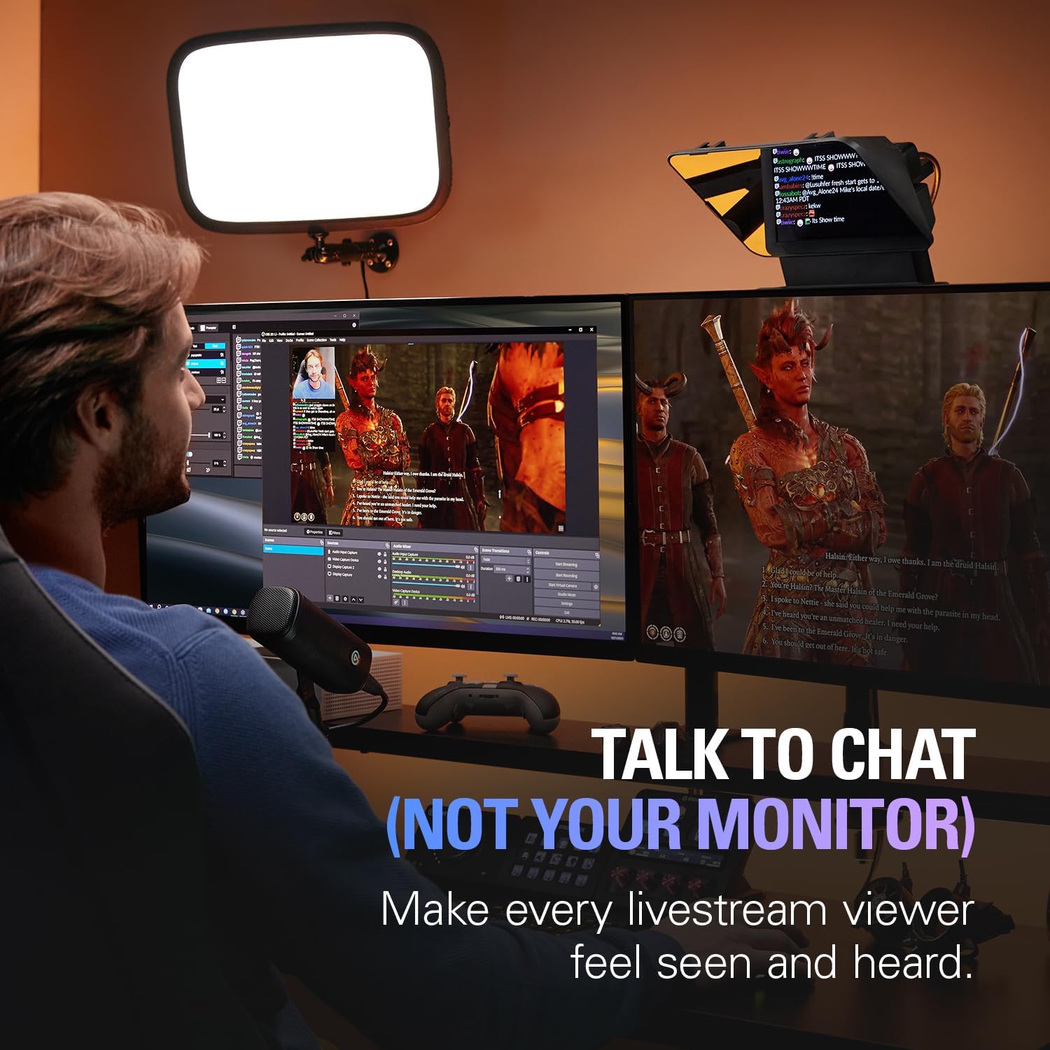 Elgato - Prompter – Teleprompter with Built-In Screen for Youtube, Twitch, Zoom, MS Teams and More, Supports Dslr/Webcam/Smartphone, Drag & Drop Monitor Display, Works with Mac/Pc & Stream Deck - Serious Techies