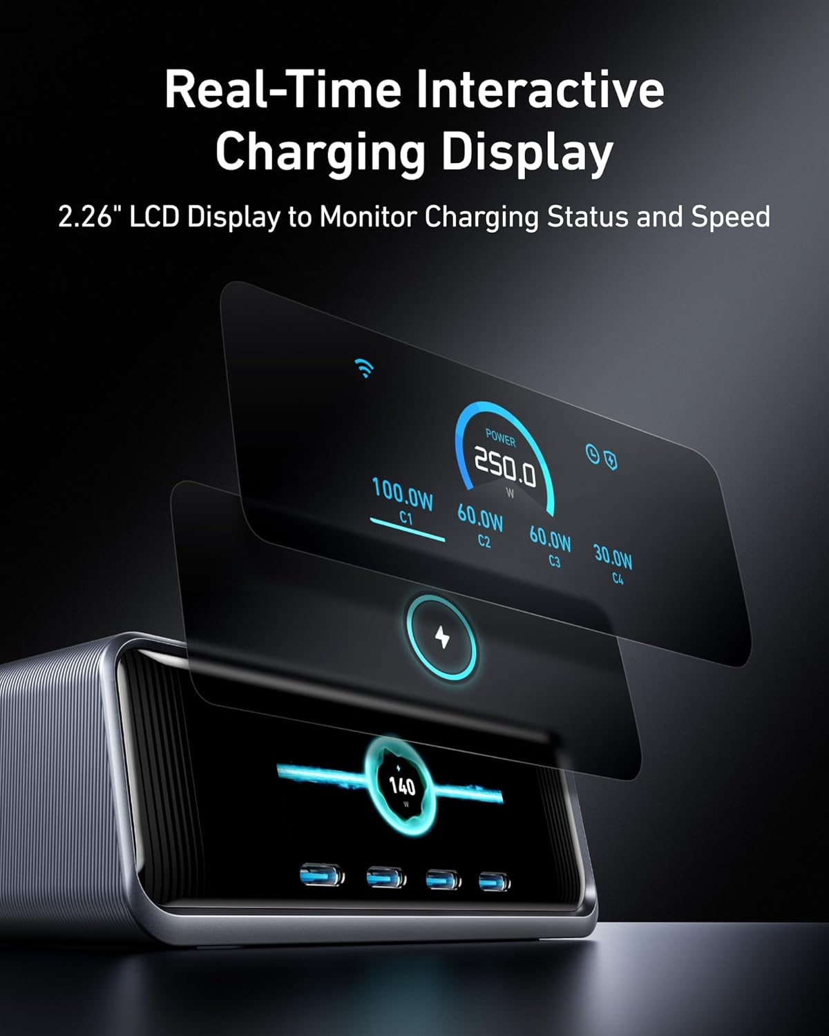 Anker - 250W Ultra-Fast 6-Port Gan Charging Station, Cable Management - Serious Techies