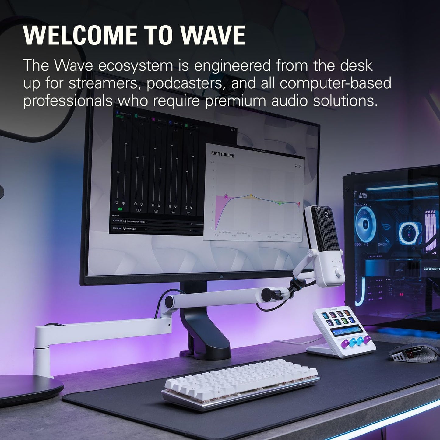 Elgato - Wave Mic Arm LP White - Premium Low Profile Microphone Arm with Cable Management, Desk Clamp, Versatile Mounting and Fully Adjustable, Perfect for Podcast, Streaming, Gaming, Home Office - Serious Techies