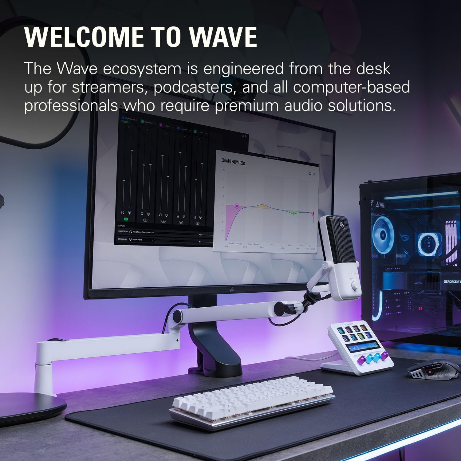 Elgato - Wave Mic Arm LP White - Premium Low Profile Microphone Arm with Cable Management, Desk Clamp, Versatile Mounting and Fully Adjustable, Perfect for Podcast, Streaming, Gaming, Home Office - Serious Techies