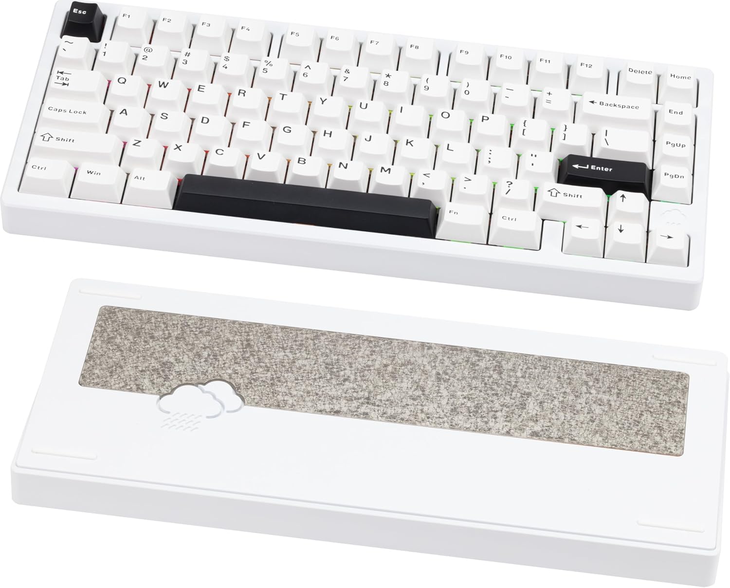 WOBKEY -  Rainy 75 CNC Aluminum Hmx/Jwk/Cocoa Switches Triple-Mode Connectivity Mechanical Keyboard with Superior Acoustics, No Rgb/Pp/Mirrored Glass/3500Mah/Violet Switch (Lite - Silver) - Serious Techies