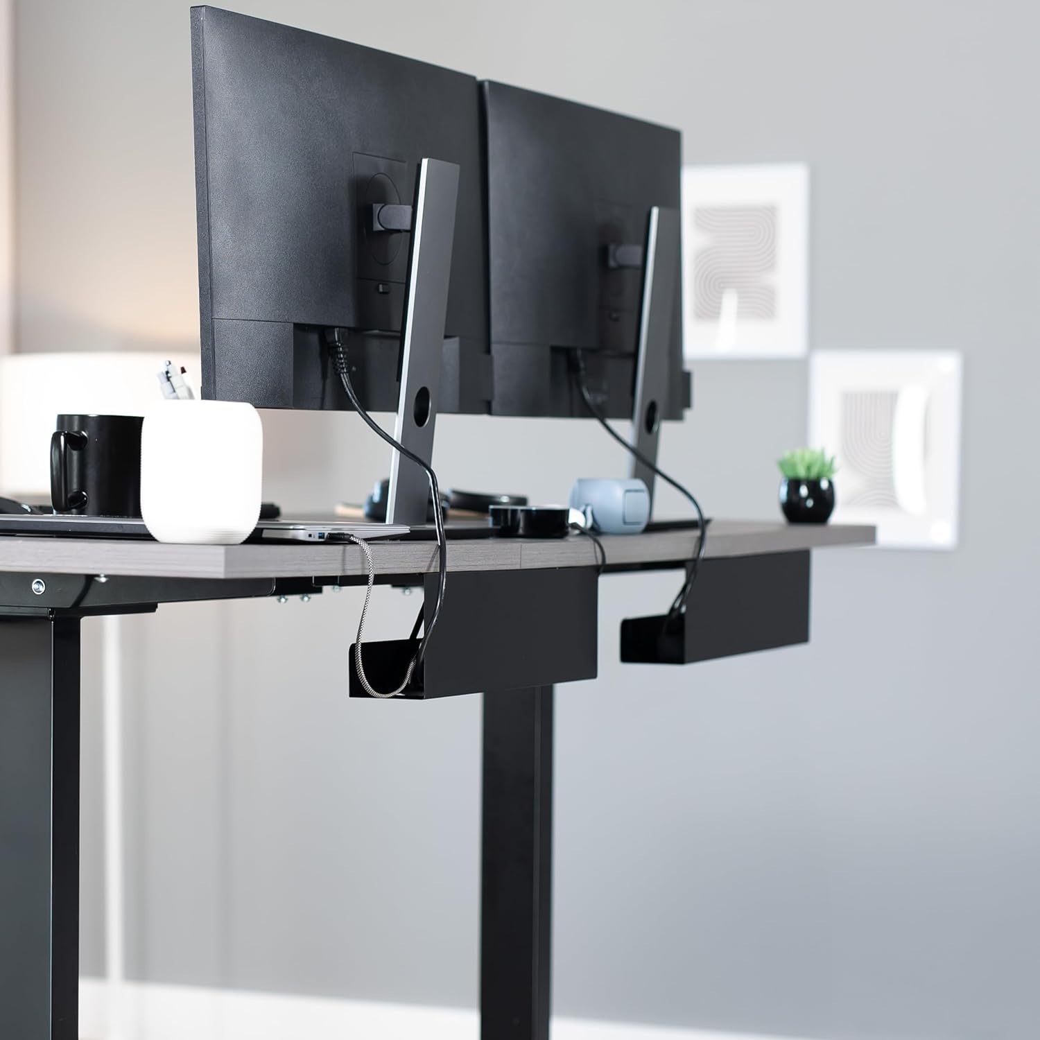 VIVO - Under Desk 17 Inch Cable Management Trays, Power Strip Holders, Cord Organizers, Wire Tamers for Office and Home, Black, 2 Pack, DESK-AC06-2C - Serious Techies