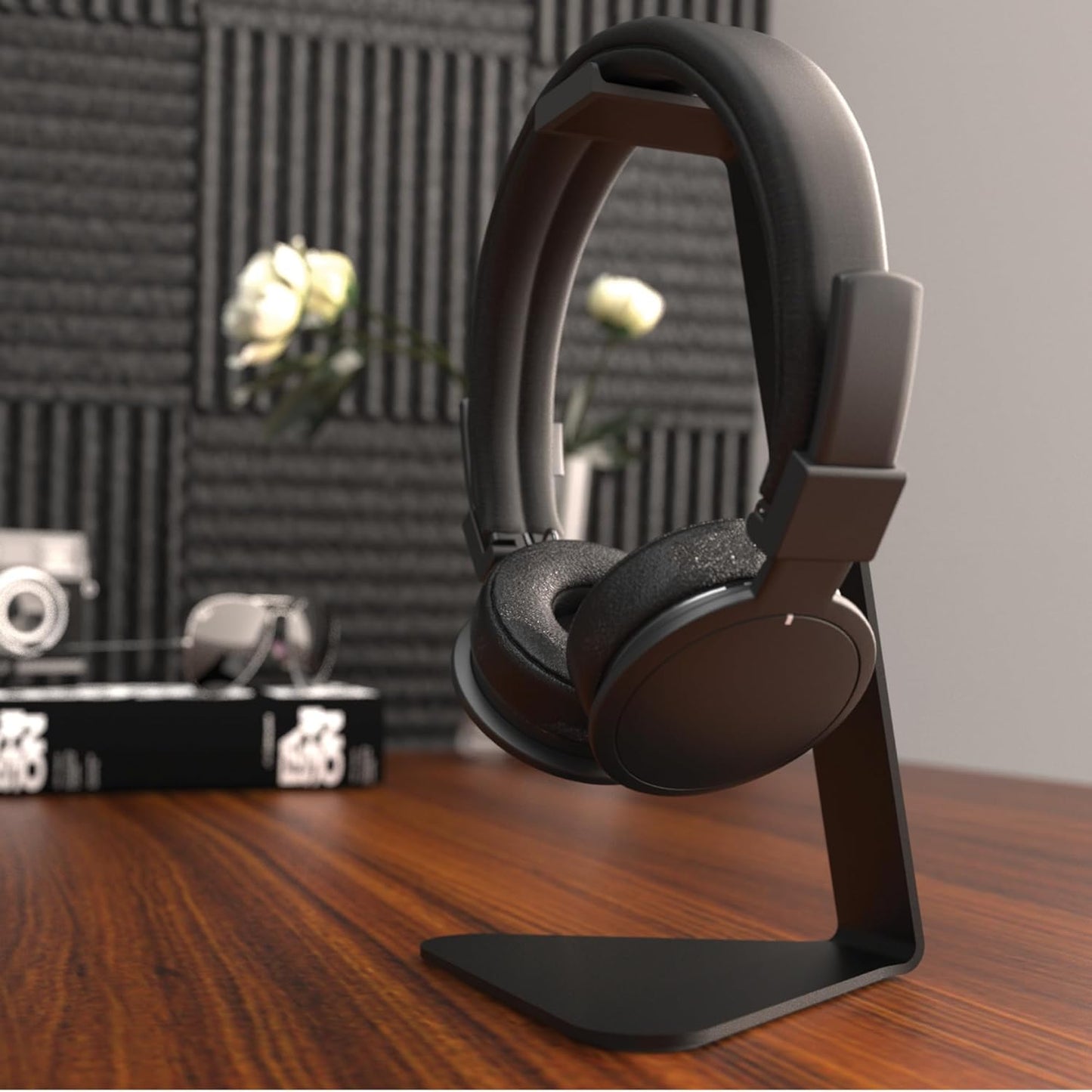 H1 Universal Headphone Stand with Curved Silicone Padding | Black