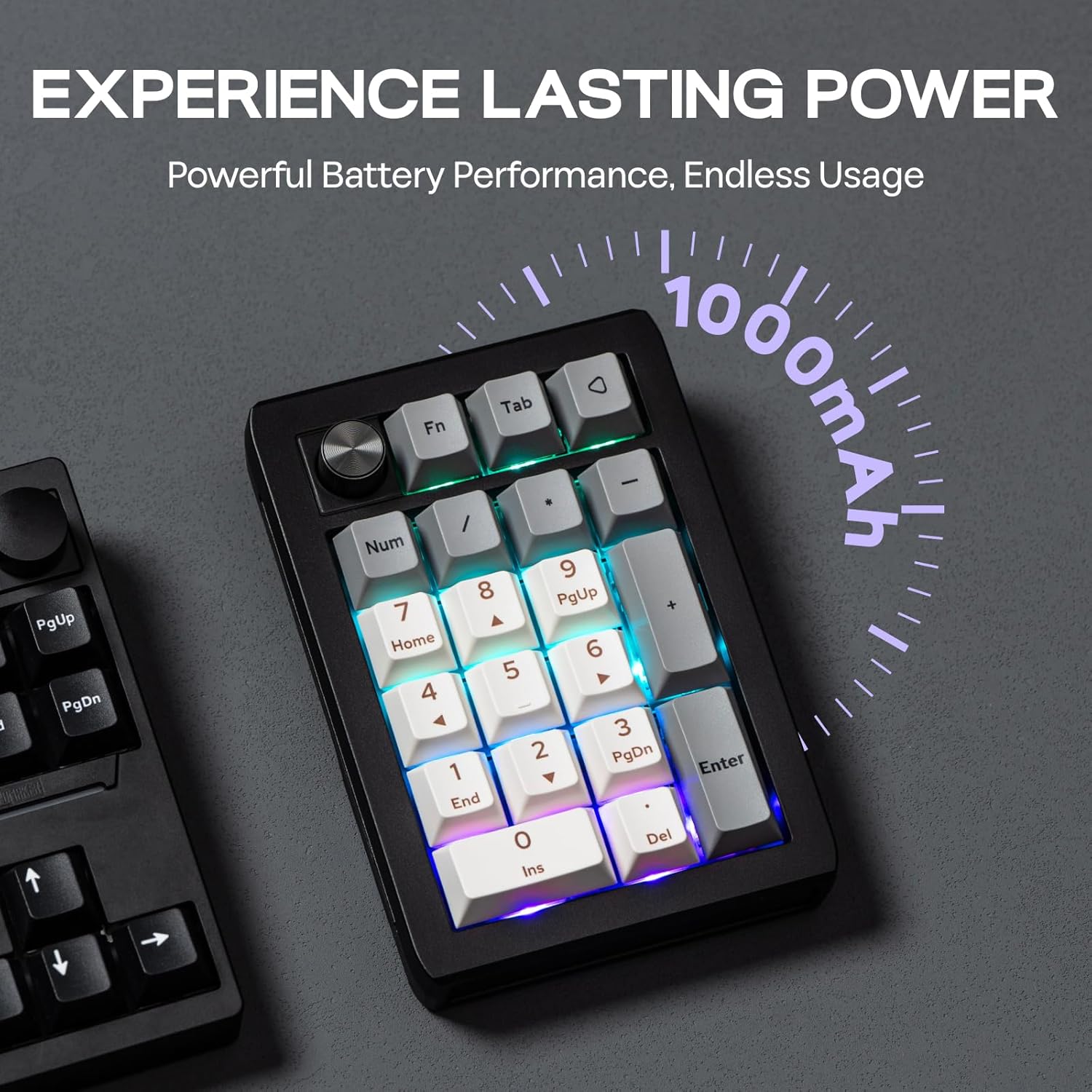 EPOMAKER - EK21 via Gasket Number Pad with 1000Mah Battery, BT 5.0/2.4Ghz/Wired Hot-Swap Numpad with Aluminum Alloy Knob, Programmable for Win/Mac/Gaming (Black Silver, Wisteria V2 Switch) - Serious Techies