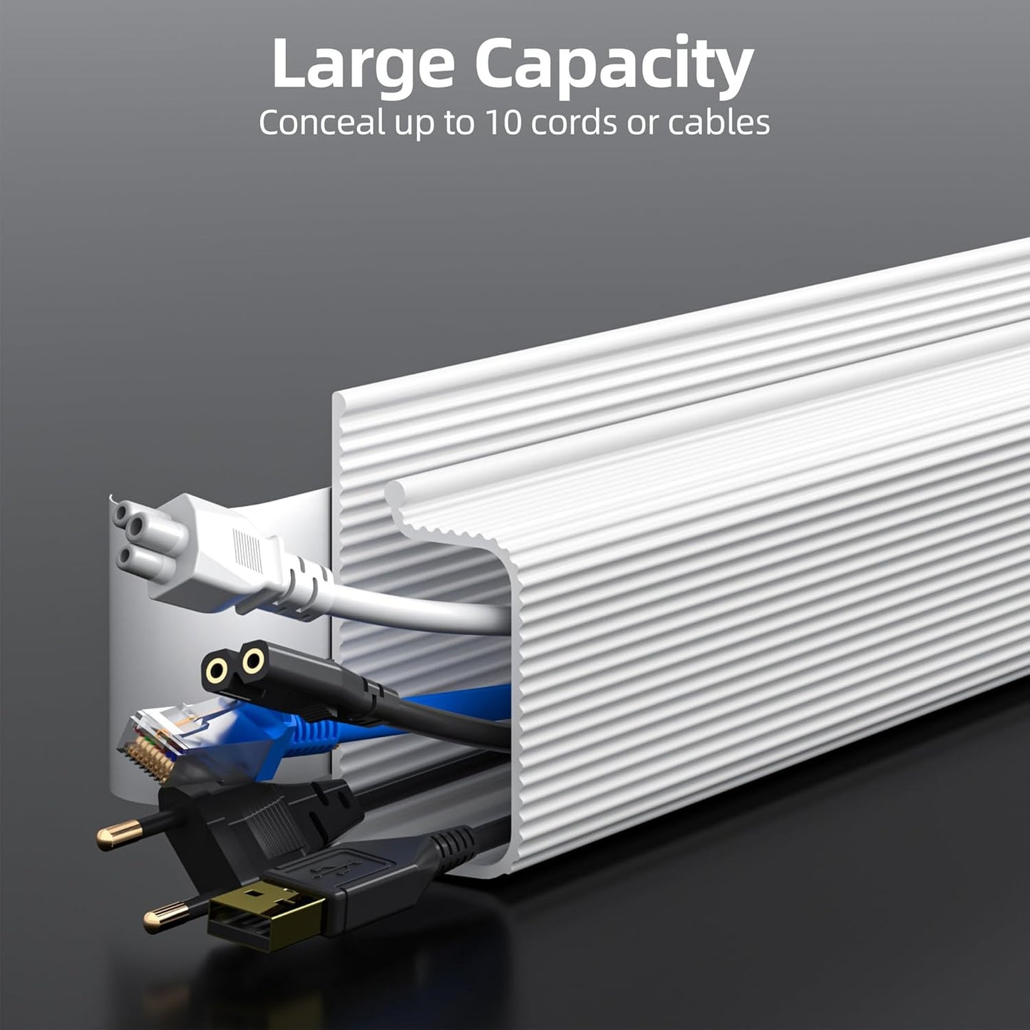 Yecaye - 157In Cable Management, Cord Organizer,Easy Install Self-Adhesive Cable Organizer,Cord Management, Desk Wire Holder for Office Organization,Child and Pet Proofing, White - Serious Techies