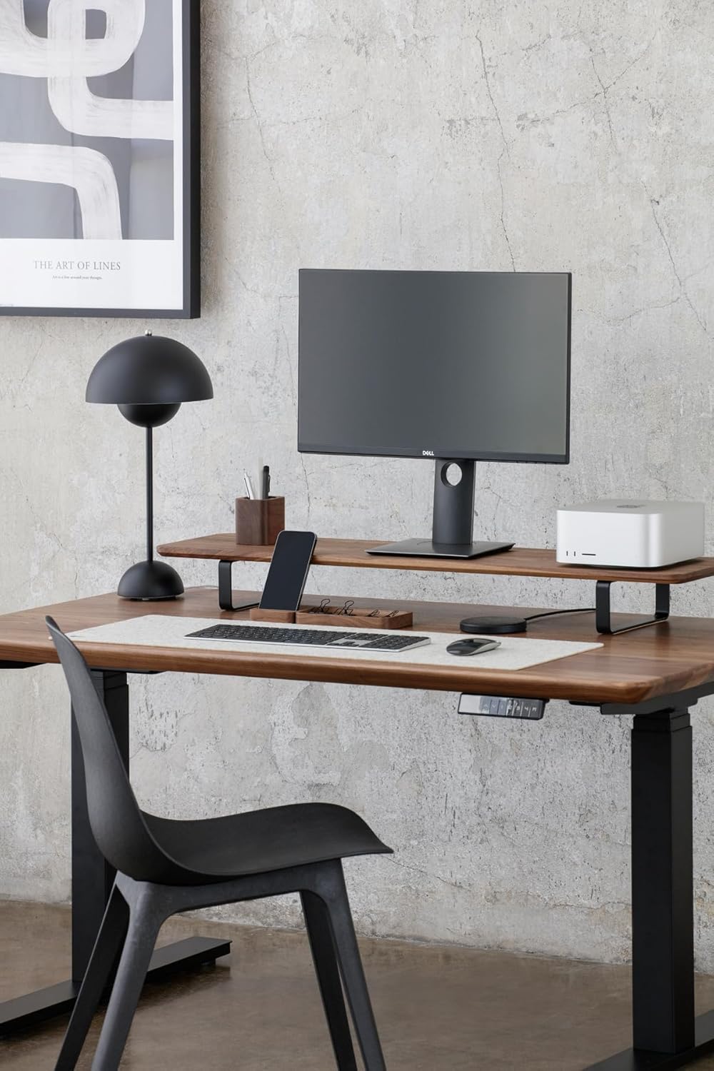 Oakywood - Dual Monitor Stand - Handmade in EU - Natural Wood Monitor Stand Riser - Laptop Accessories – 220 Lbs (100 Kg) Capacity - 41.3"X9" (105X23 Cm) – 100% Natural Walnut Wood - Serious Techies