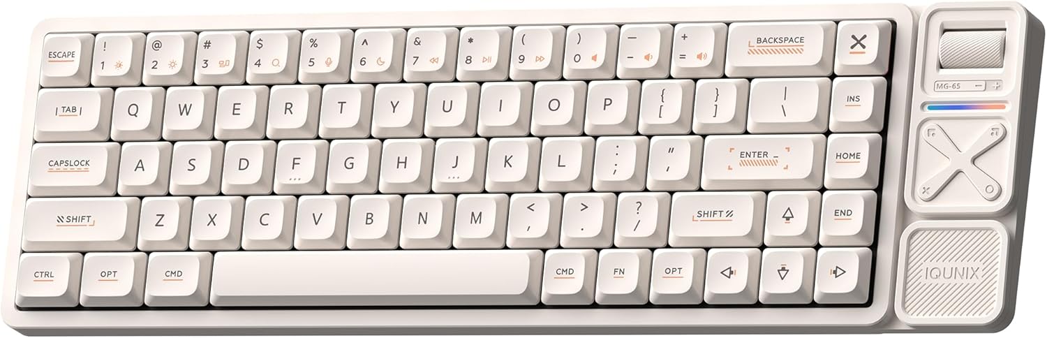 IQUNIX - Magi65 Low Profile Mechanical Keyboard Wireless 65% Keyboard Ultra Slim for Creamy Typing, Hot Swappable, RGB Backlit, PBT Keycaps, Aluminum Case, BT/2.4G/USB-C, for Mac/Windows (Shadow Black) - Serious Techies