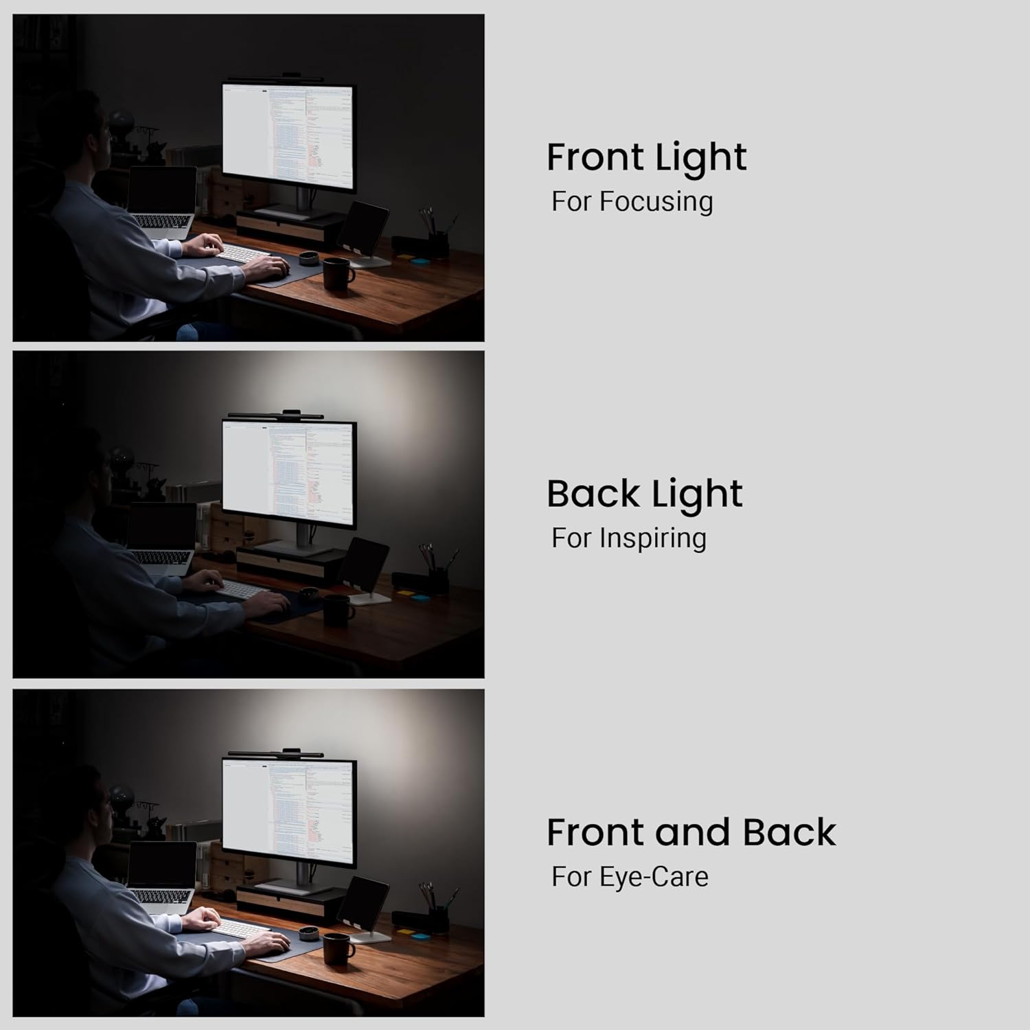 Screenbar Halo 2 LED Monitor Light - Wireless Controller, Backlight, Motion Sensor, Adjustable Brightness/Color Temperature, Eye-Care Light Bar, No Screen Glare, Space Saving, USB Powered