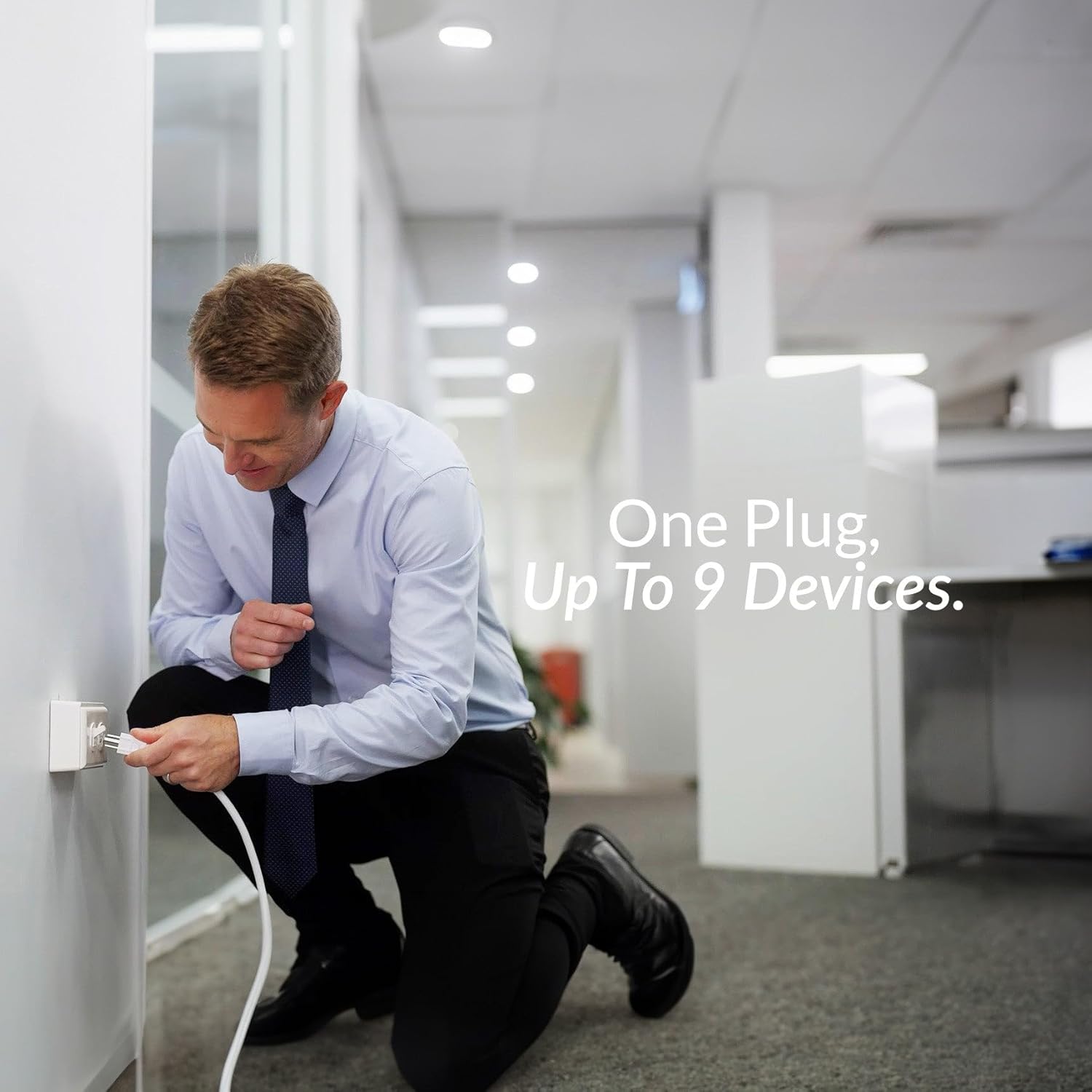 Desky - 6 Plugs Power Rail – Surge-Protected Desk Power Strip with USB Ports, Mountable under Desk Cable Organizer – Grey - Serious Techies