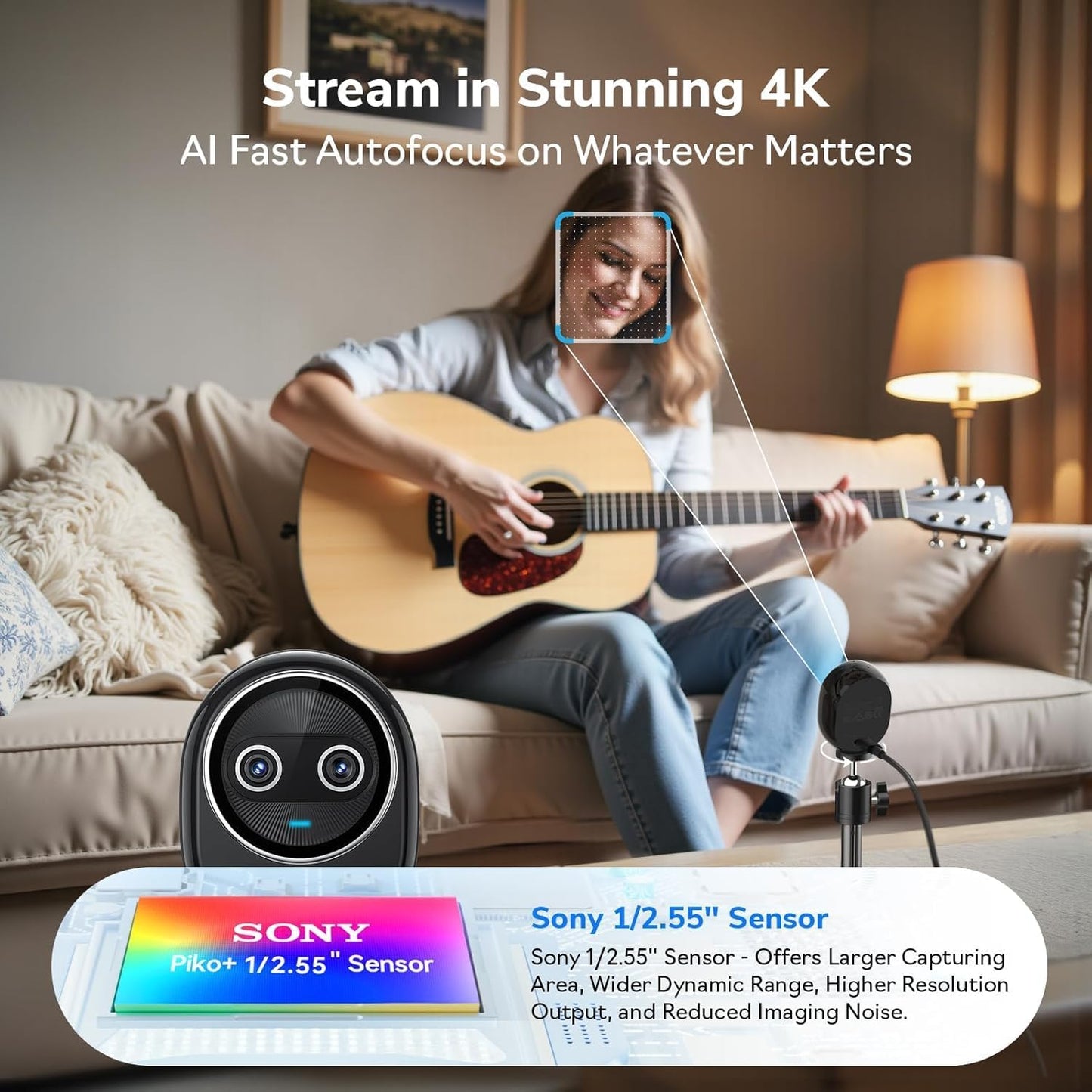 EMEET + Webcam 4K, World’S 1St Dual-Camera Ai-Powered 4K Camera, 1/2.55'' Sony Sensor, 3 Mics&3 Sound Modes, Panda Magnetic Privacy Cover, USB C-C&C-A, Ideal for Livestreamers and Content Creators - Serious Techies