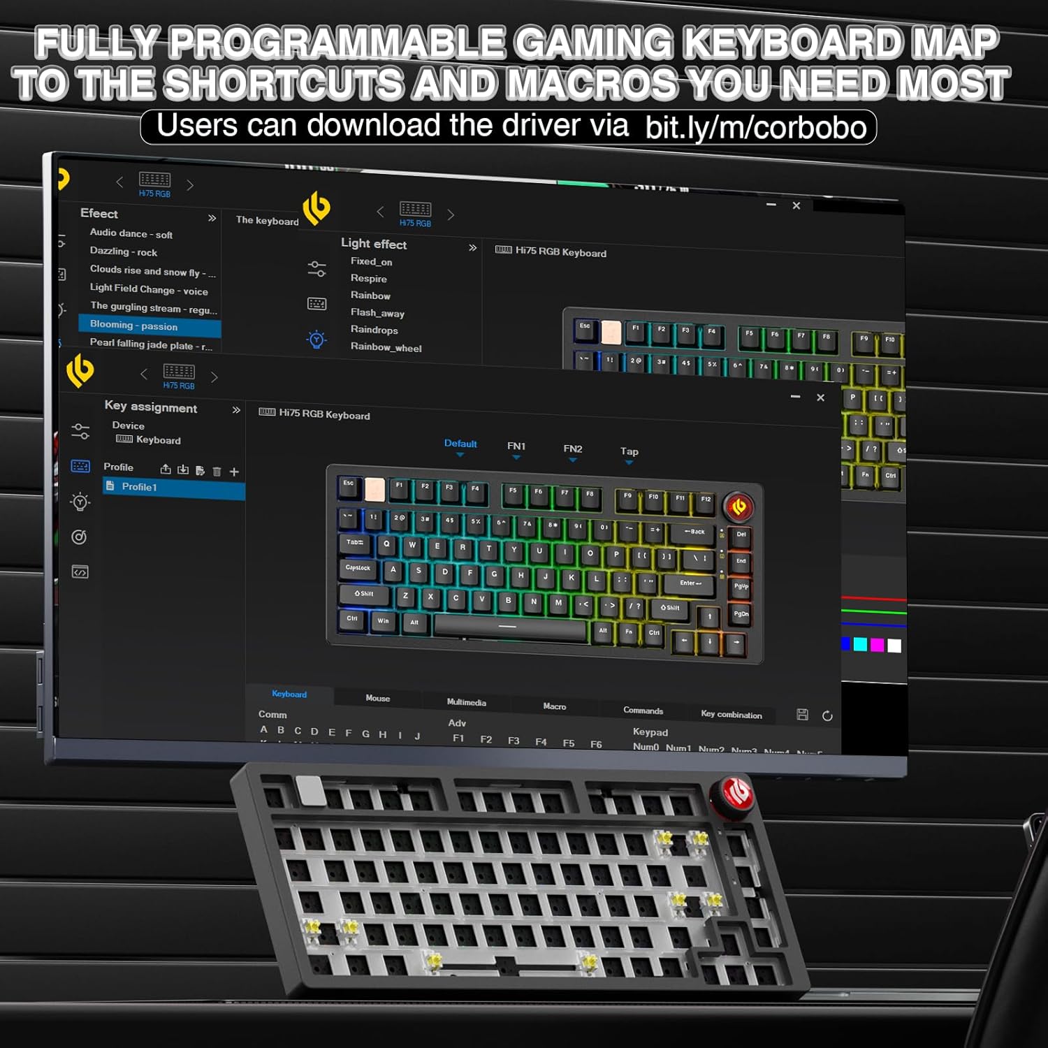 LEOBOG - Hi75C Upgraded Wired Mechanical Keyboard Kit – Aluminum Alloy Gasket Mount 75% Barebones DIY Base with Hot Swap, RGB Backlighting & Volume Knob – Enhanced Custom Gaming Keyboard Build - Serious Techies