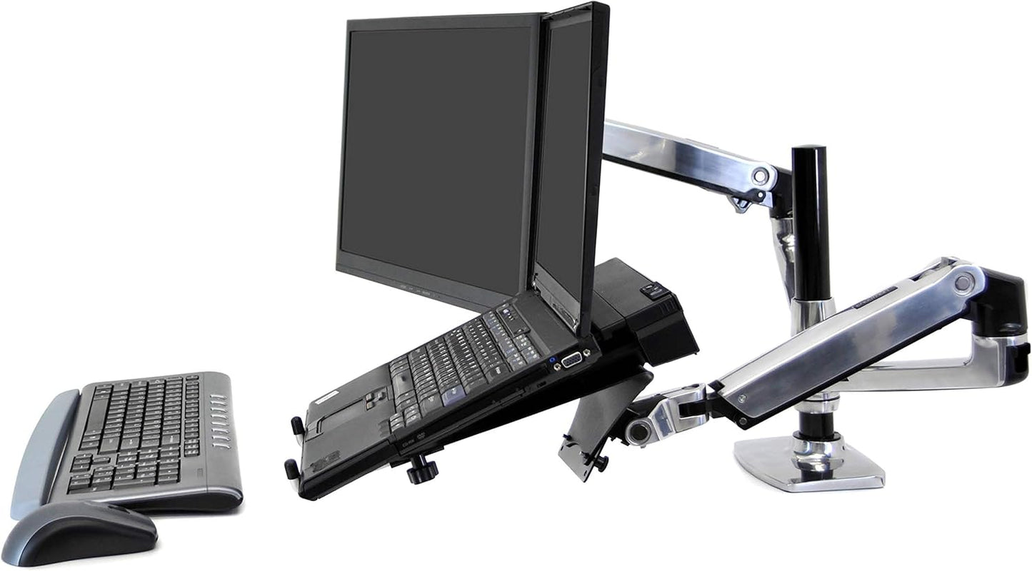 Ergotron – LX Vertical Stacking Dual Monitor Arm, VESA Desk Mount – for 2 Monitors up to 24 Inches, 7 to 20 Lbs Each – Polished Aluminum - Serious Techies