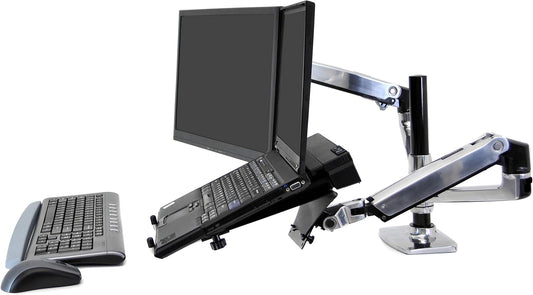 Ergotron – LX Vertical Stacking Dual Monitor Arm, VESA Desk Mount – for 2 Monitors up to 24 Inches, 7 to 20 Lbs Each – Polished Aluminum - Serious Techies