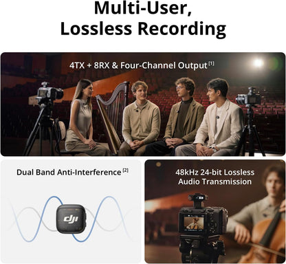 DJI - Mic 3 (2 TX + 1 RX + Charging Case), Wireless Microphone for Iphone/Camera/Android, Ultralight, Adaptive Gain Control for Balanced Volume, Dual Band Anti-Interference, 28Hrs Use, Vlog - Serious Techies
