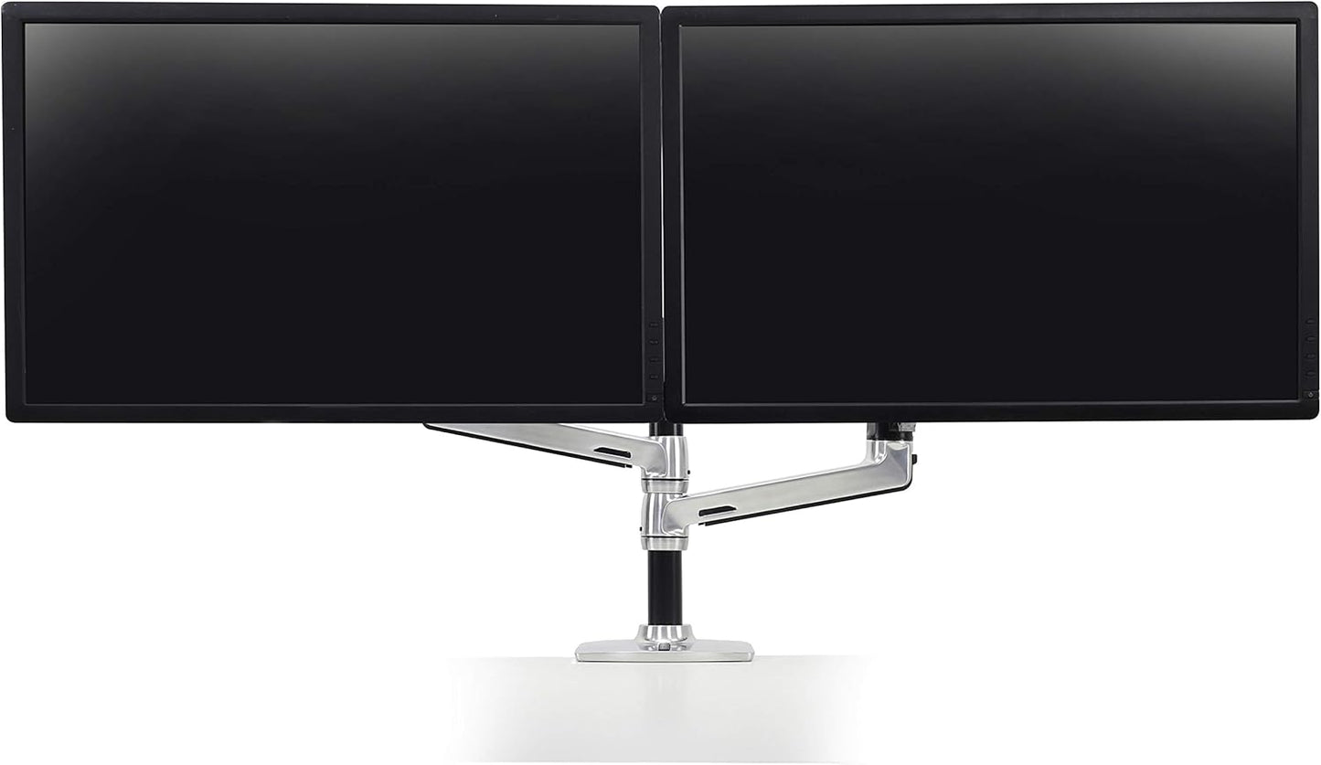 Ergotron – LX Vertical Stacking Dual Monitor Arm, VESA Desk Mount – for 2 Monitors up to 24 Inches, 7 to 20 Lbs Each – Polished Aluminum - Serious Techies