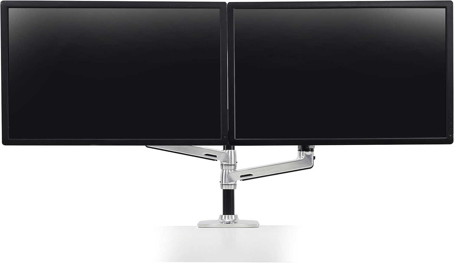 Ergotron – LX Vertical Stacking Dual Monitor Arm, VESA Desk Mount – for 2 Monitors up to 24 Inches, 7 to 20 Lbs Each – Polished Aluminum - Serious Techies