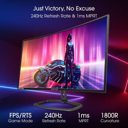 Sceptre - Curved 32 Inch Gaming Monitor up to 240+Hz 1Ms 99% Srgb AMD Freesync Premium Build-In Speakers, HDMI Displayport Machine Black (C325B-FWD240 Series) - Serious Techies