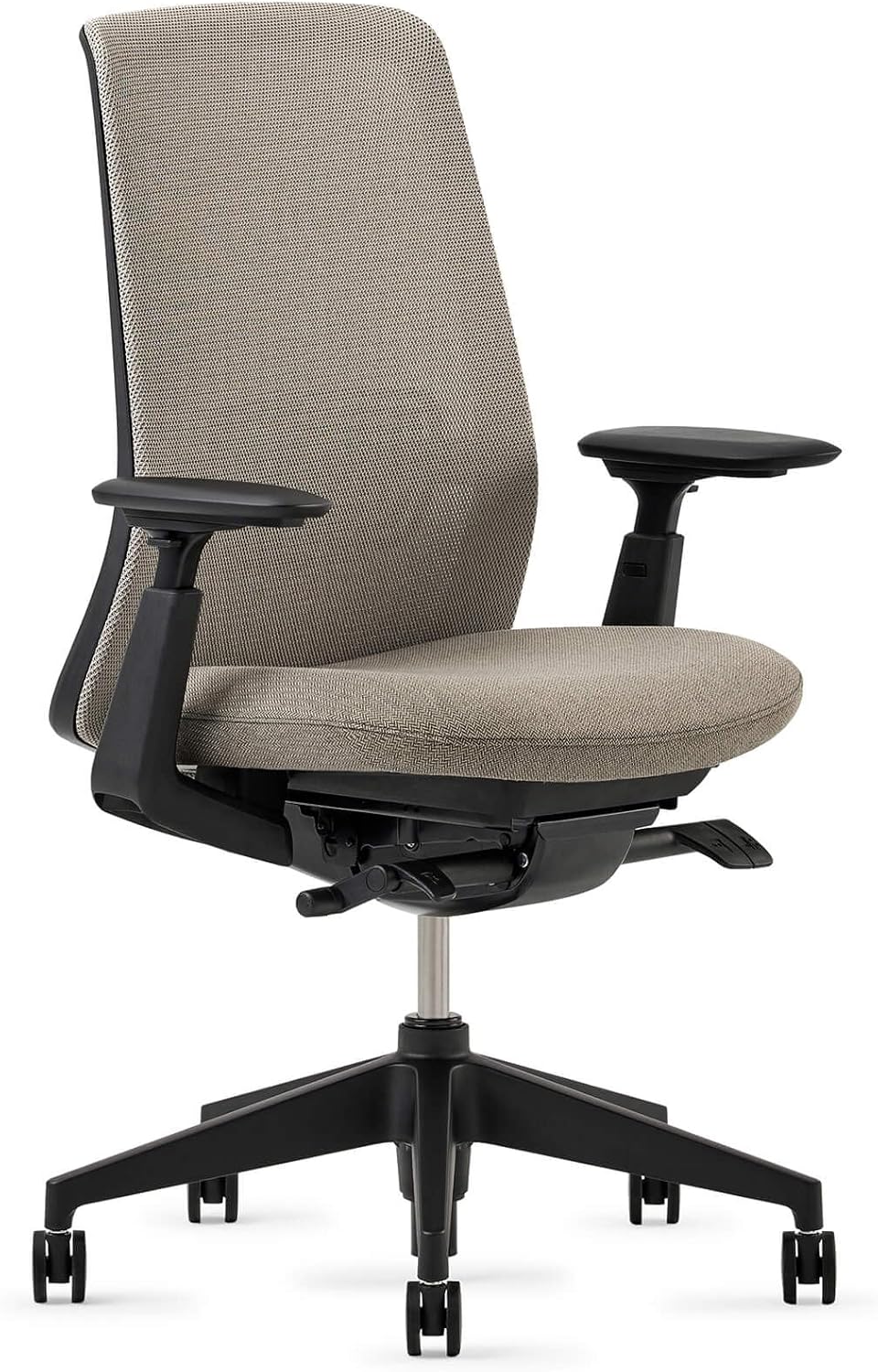 Haworth - Soji Office Chair with Ergonomic Adjustments and Lumbar Support, Flexible Mesh Back (Carbon) - Serious Techies