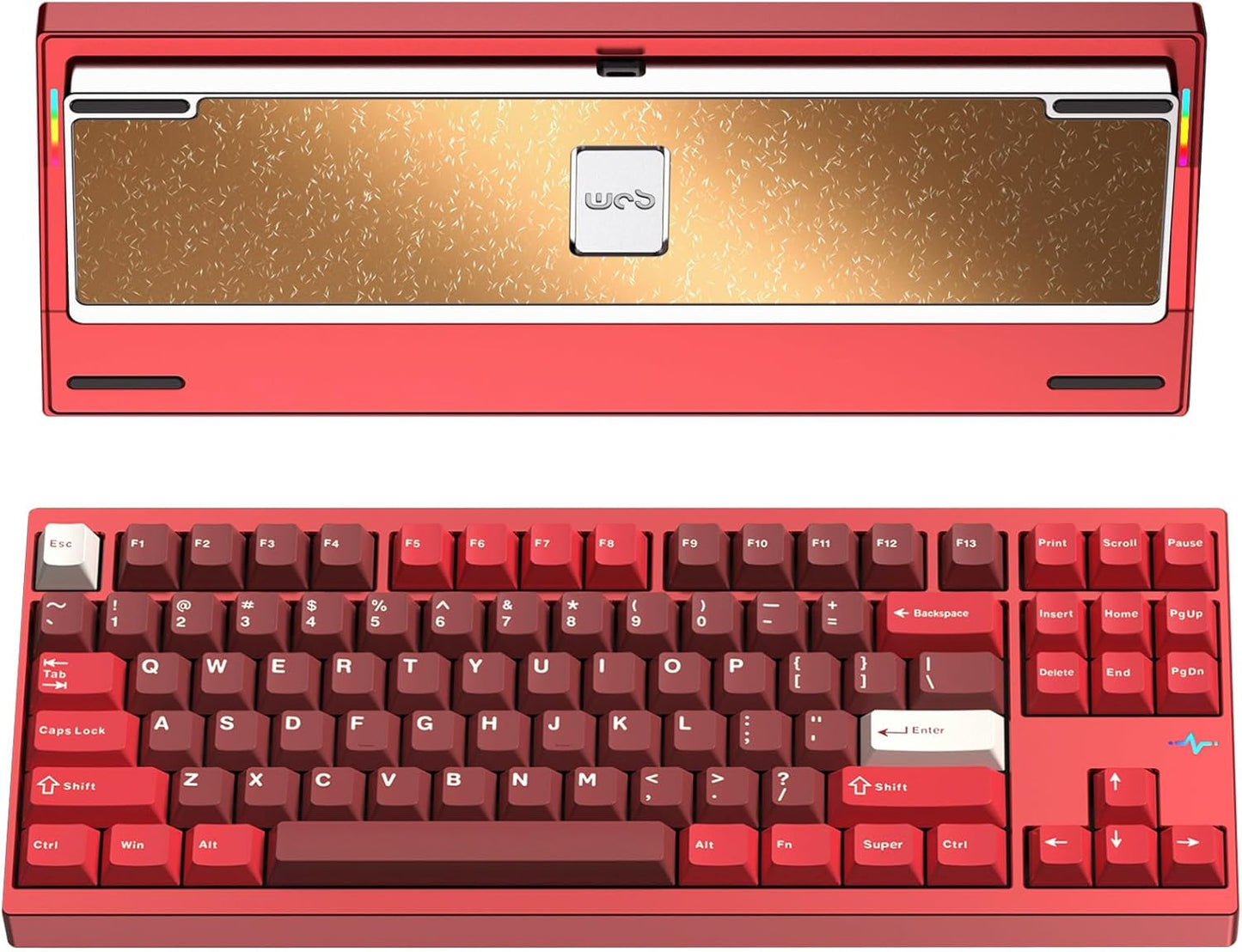 WOBKEY - Crush 80 Reboot CNC Aluminum 5-Second Quick-Release Triple-Mode Connectivity Mechanical Keyboard with Superior Acoustics (Lite Black) - Serious Techies