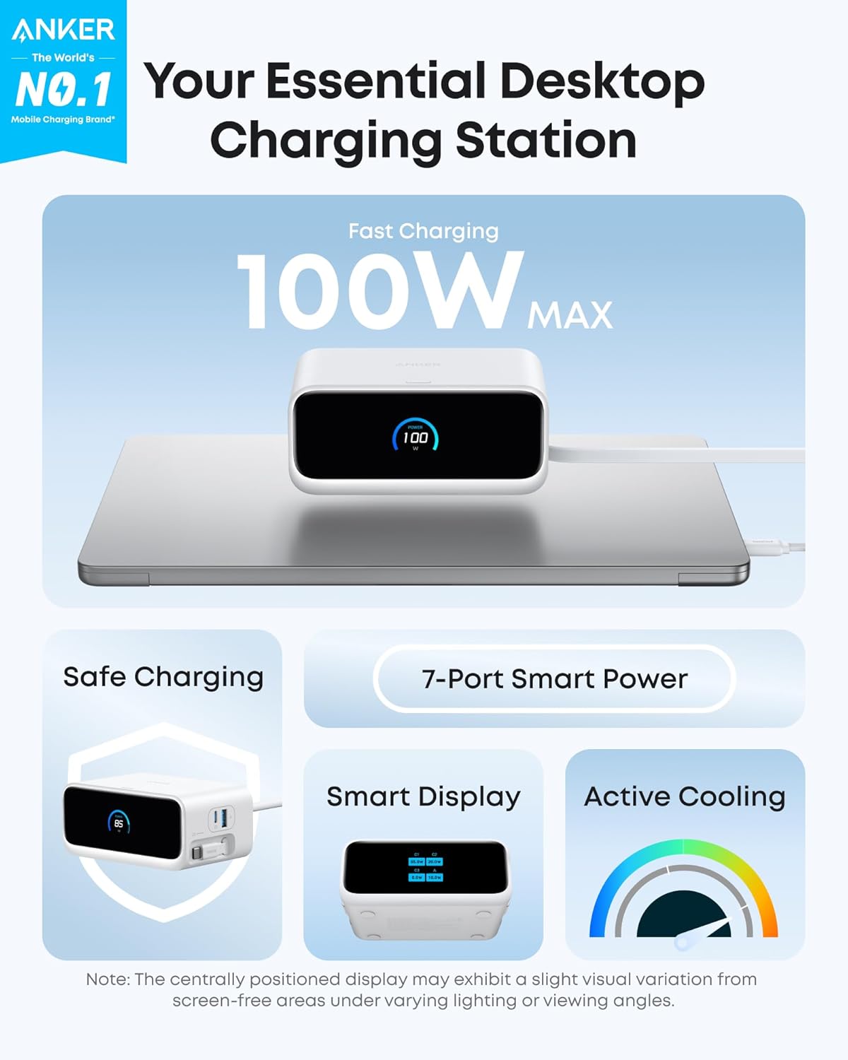 Anker - Nano Charging Station, 7-In-1 USB-C Power Strip for Iphone 16, 2.3 Ft  Instacord Retractable Cable, 3 USB-C, 1 USB-A, 3 AC, 100W Desktop Fast Charging for Macbook, Home, Office(Non-Battery) - Serious Techies