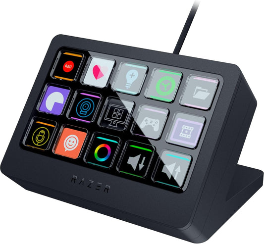 Razer - Stream Controller X: All-In-One Keypad for Streaming - 15 Switchblade Buttons - Multi-Link Macros - Swappable Magnetic Faceplate - Designed for PC & Mac Compatibility - Serious Techies