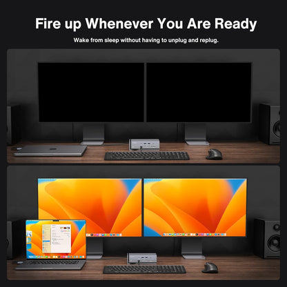 iVANKY - FusionDock Max 1 Dual Thunderbolt 4 Chips, 20-In-1 Quad 6K@60Hz Monitor Macbook Docking Station, 40Gbps Dock for Mac M1/M2/M3 Pro/Max, 2HDMI 2.0, 96W PD, 10Gbps USB, 2.5 Gbe, Silver - Serious Techies