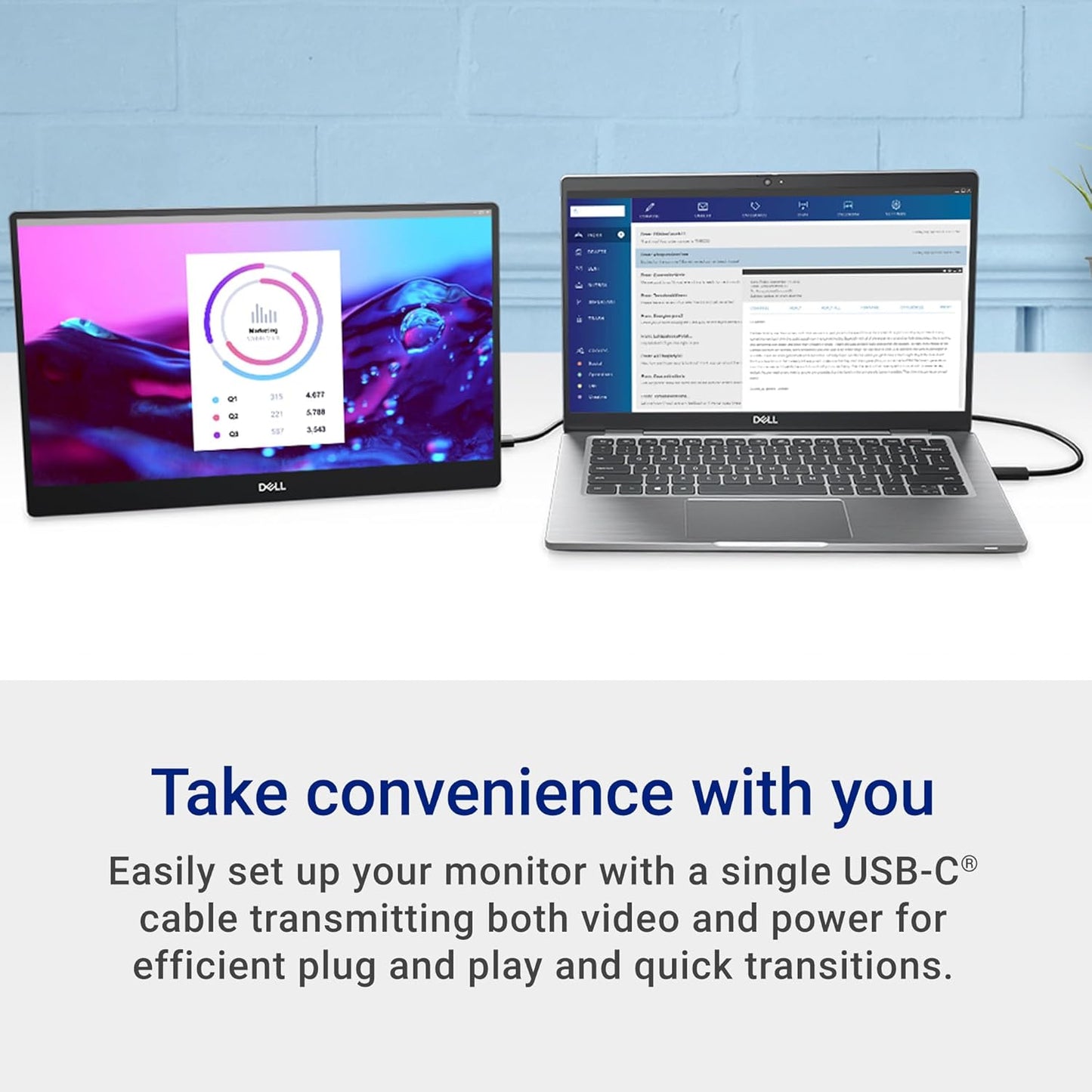 Dell - 14 Portable Monitor - P1424H - 14-Inch Full HD (1080P) 1920 X 1080, IPS Panel, USB-C Connectivity, Comfortview, 3-Year Advanced Exchange Service - Silver - Serious Techies