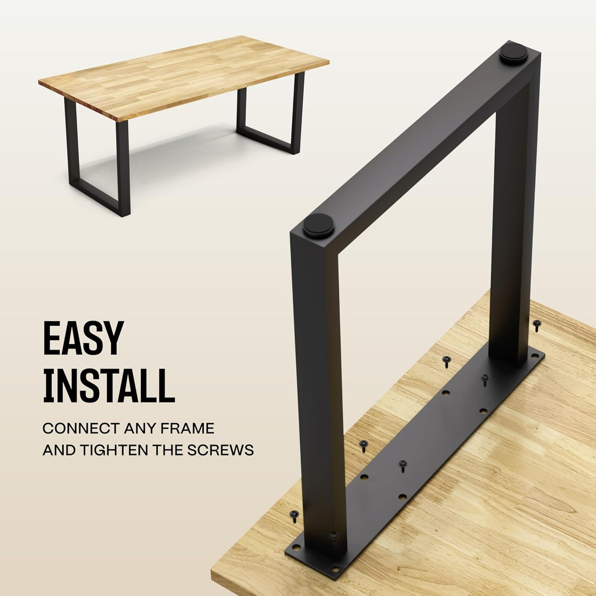 COREMINDED - Solid Wood Desk Table Top – Pre-Finished 1.2” Thick Tabletop - Universal Fit for Standing Desks, Countertops & Workstations (48" X 24", Rubberwood) - Serious Techies