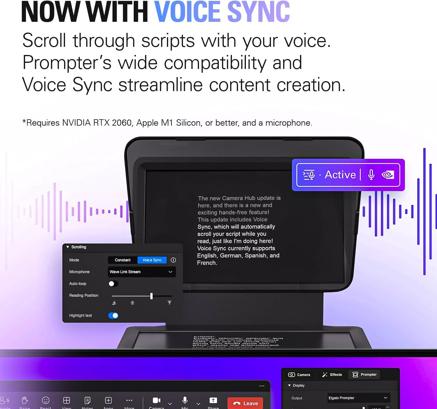 Elgato - Prompter – Teleprompter with Built-In Screen for Youtube, Twitch, Zoom, MS Teams and More, Supports Dslr/Webcam/Smartphone, Drag & Drop Monitor Display, Works with Mac/Pc & Stream Deck - Serious Techies