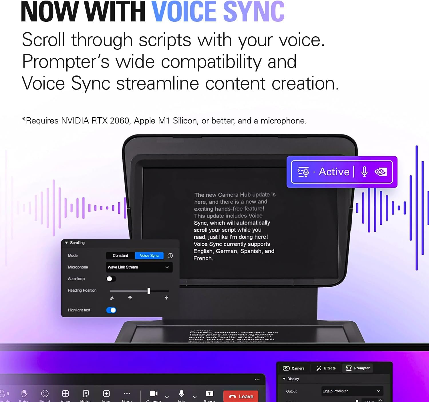 Elgato - Prompter – Teleprompter with Built-In Screen for Youtube, Twitch, Zoom, MS Teams and More, Supports Dslr/Webcam/Smartphone, Drag & Drop Monitor Display, Works with Mac/Pc & Stream Deck - Serious Techies